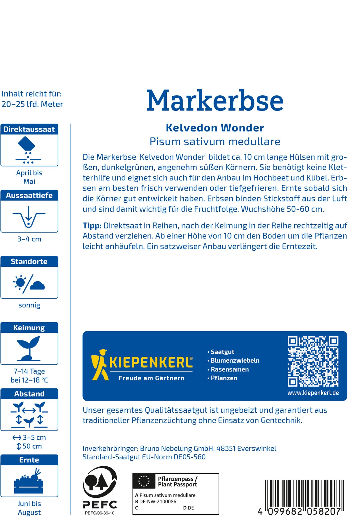 Kiepenkerl Markerbse Kelvedon Wonder, Vorteilspackung