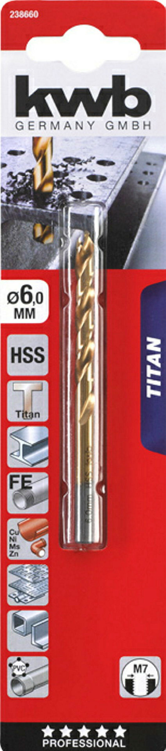 TITAN HSS Spiralbohrer, ø 6.0 mm