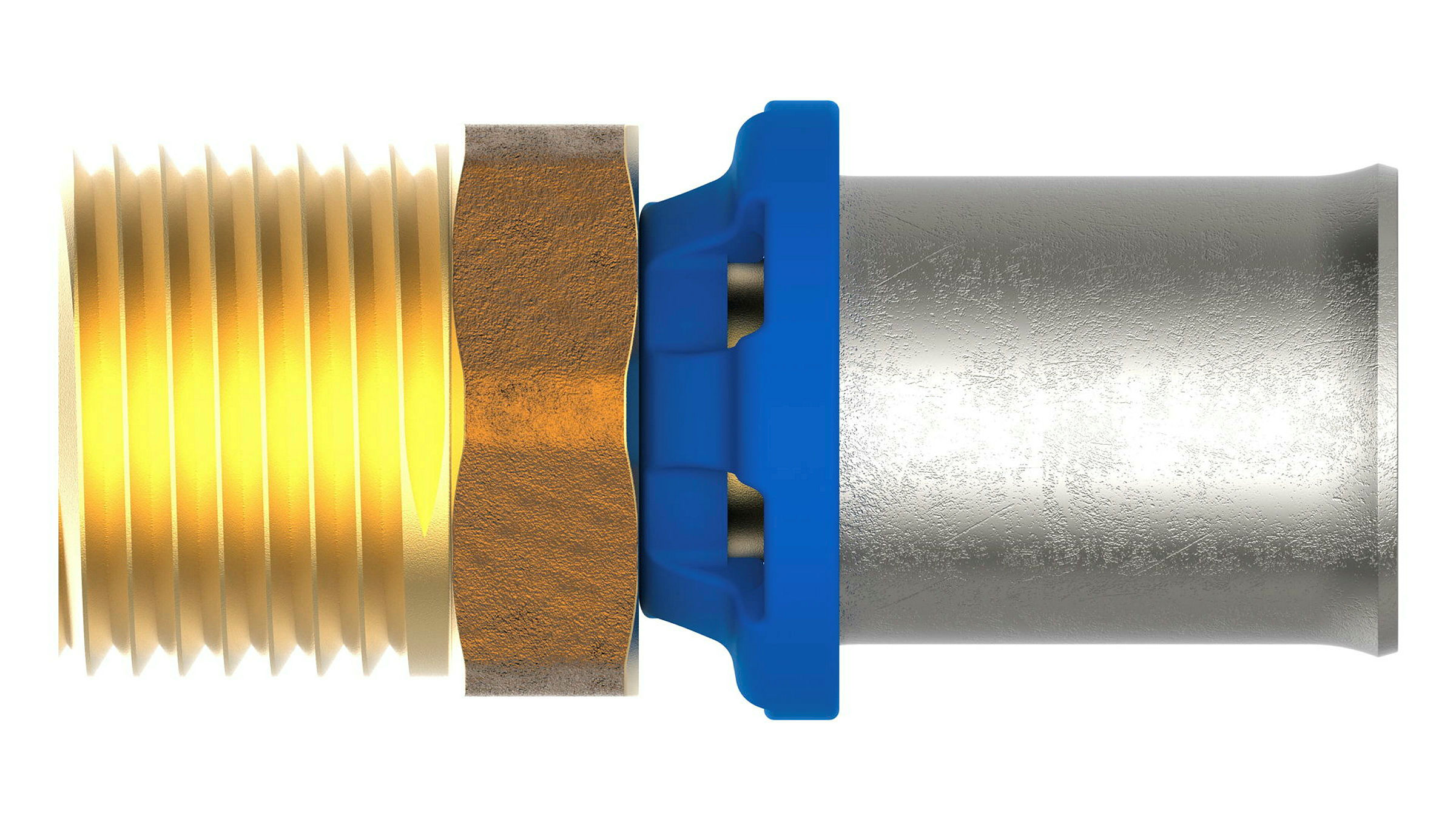 MS Übergangsstück, blank, 26 mm x 1''AG, Pressfitting für MSVR