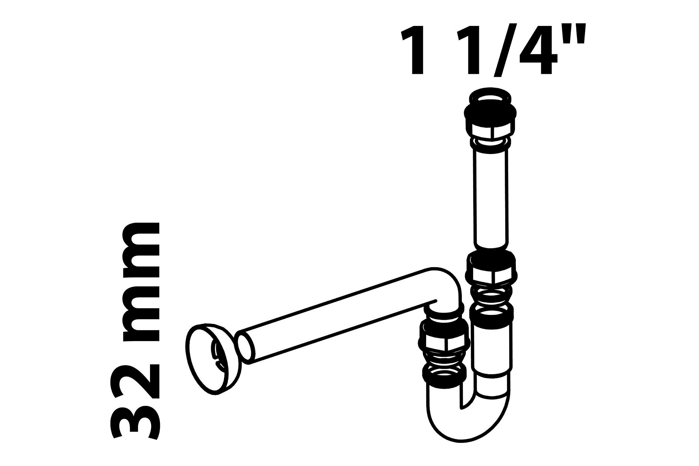 ECO-SAVE KS Röhrensiphon, Grau, 1 1/4'' x 32 mm