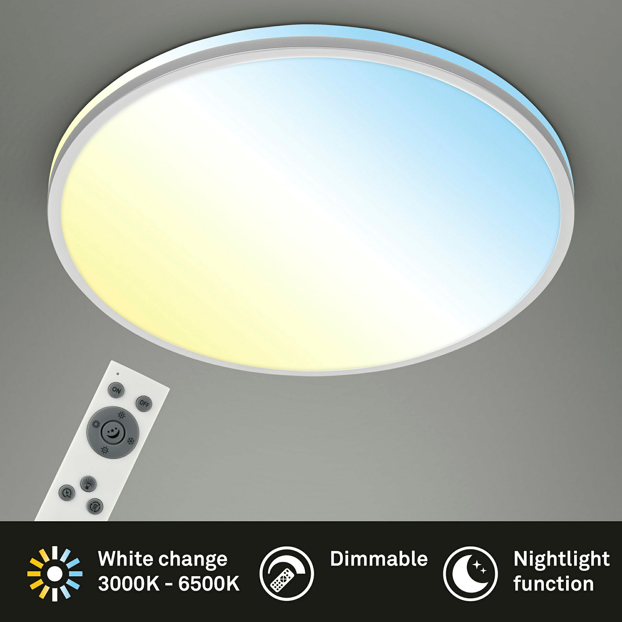 LANA CCT-LED Deckenleuchte, Chrome-matt, LED / 40W