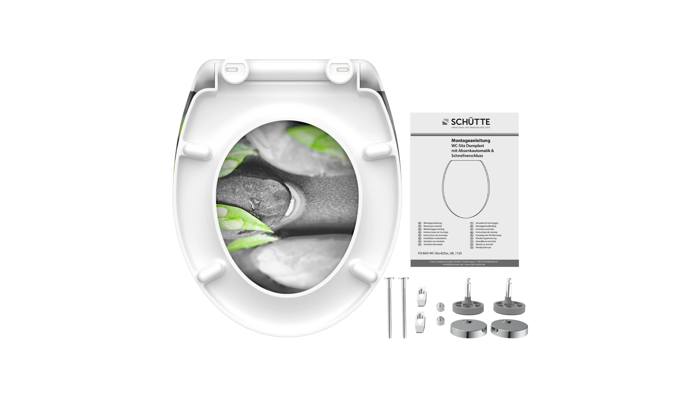 Duroplast WC-Sitz STONE, mit Absenkautomatik und Schnellverschluss
