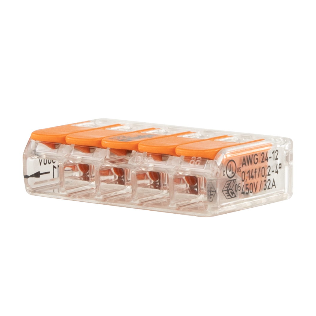 WAGO Verbindungsklemme, 5-fach, orange, 10 Stück