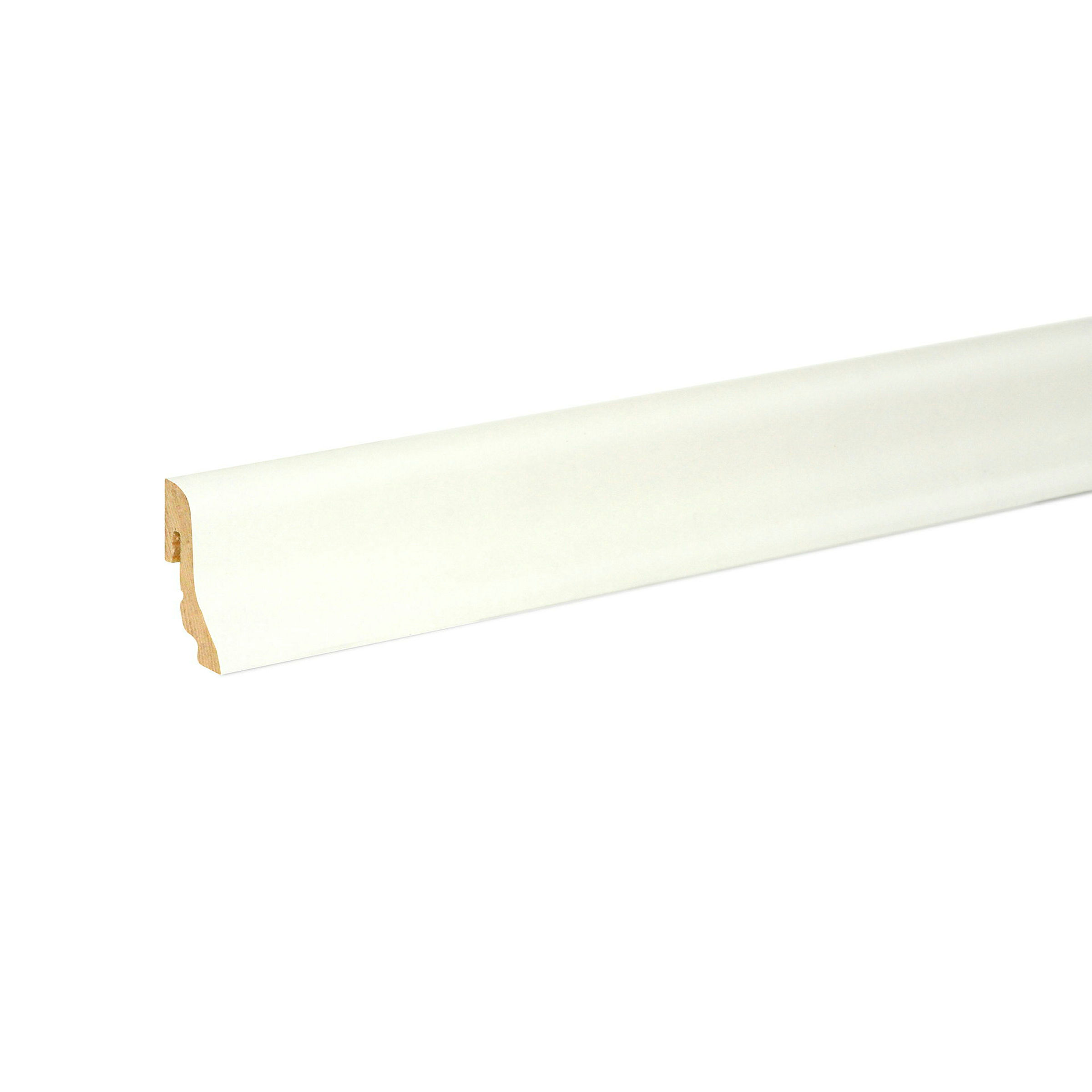 Sockelleiste 18,5x38,5x2400mm, weiß foliert (RAL9016), überstreichbar