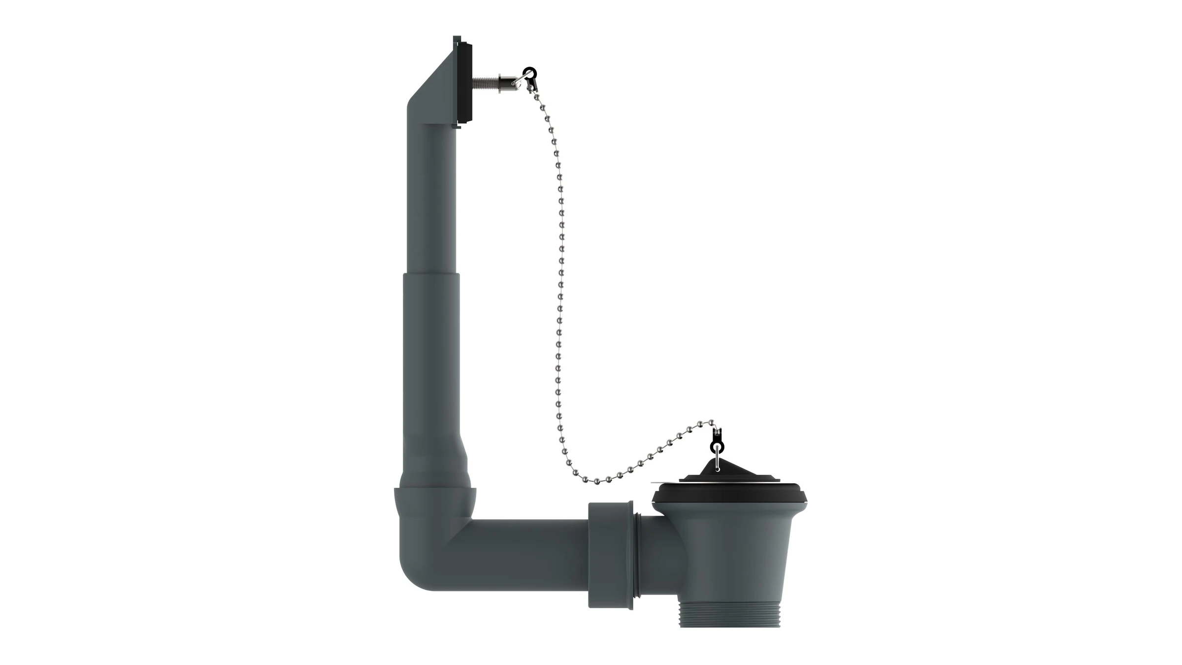 ECO-SAVE KS Spülen-Ab- und Überlaufgarnitur, Grau, 1 1/2''AG x 70 mm, höhen