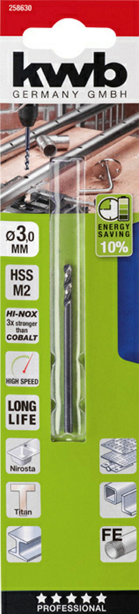 HI-NOX HSS M2 Metallbohrer, ø 3.0 mm