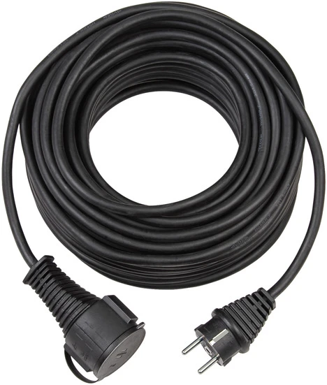 Verl.-Kabel BREMAXX 25m schwarz matt N05V3V3-F3G15 - Stecker u. Kupplung