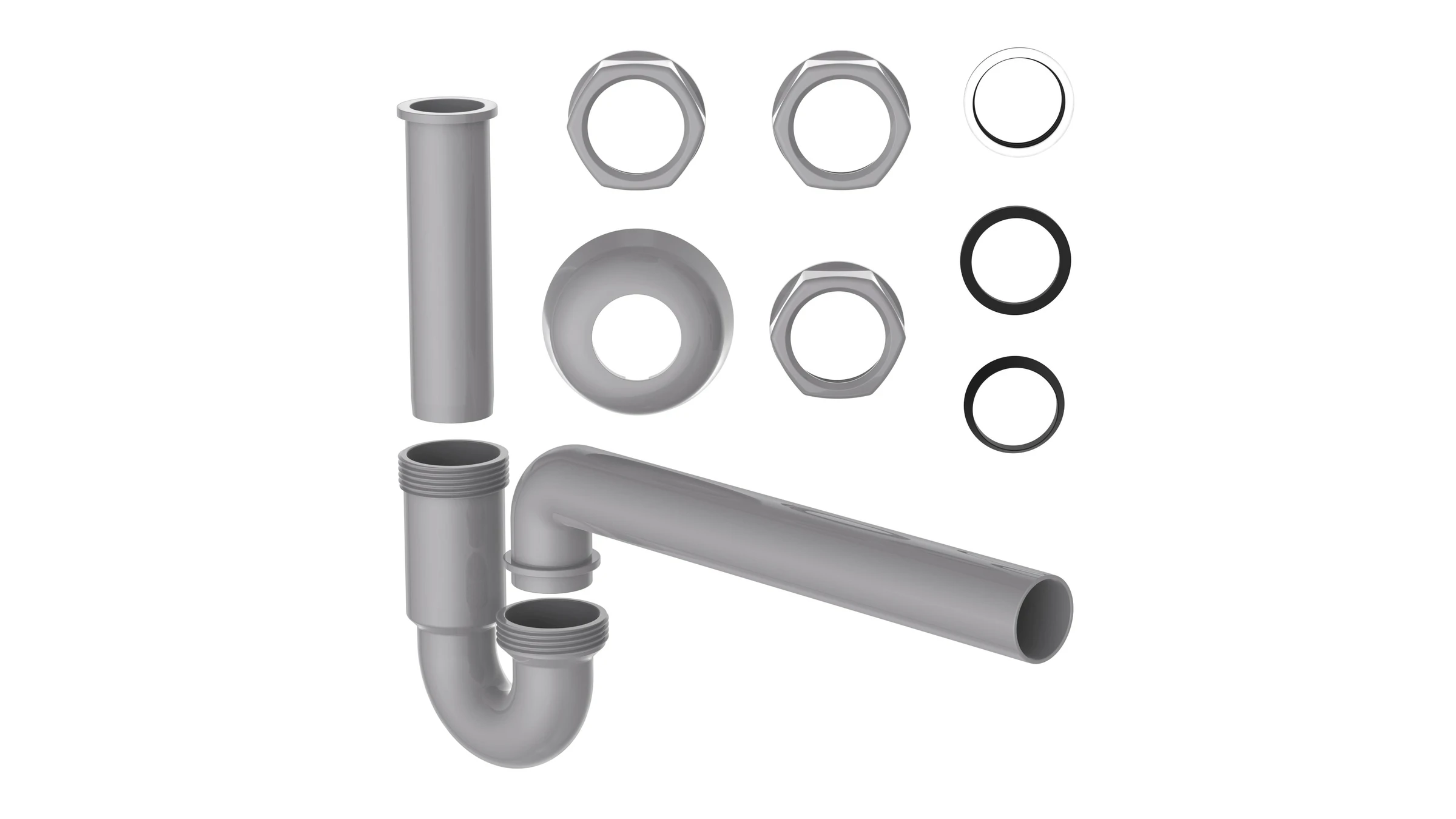 ECO-SAVE KS Röhrensiphon, Grau, 1 1/4'' x 32 mm
