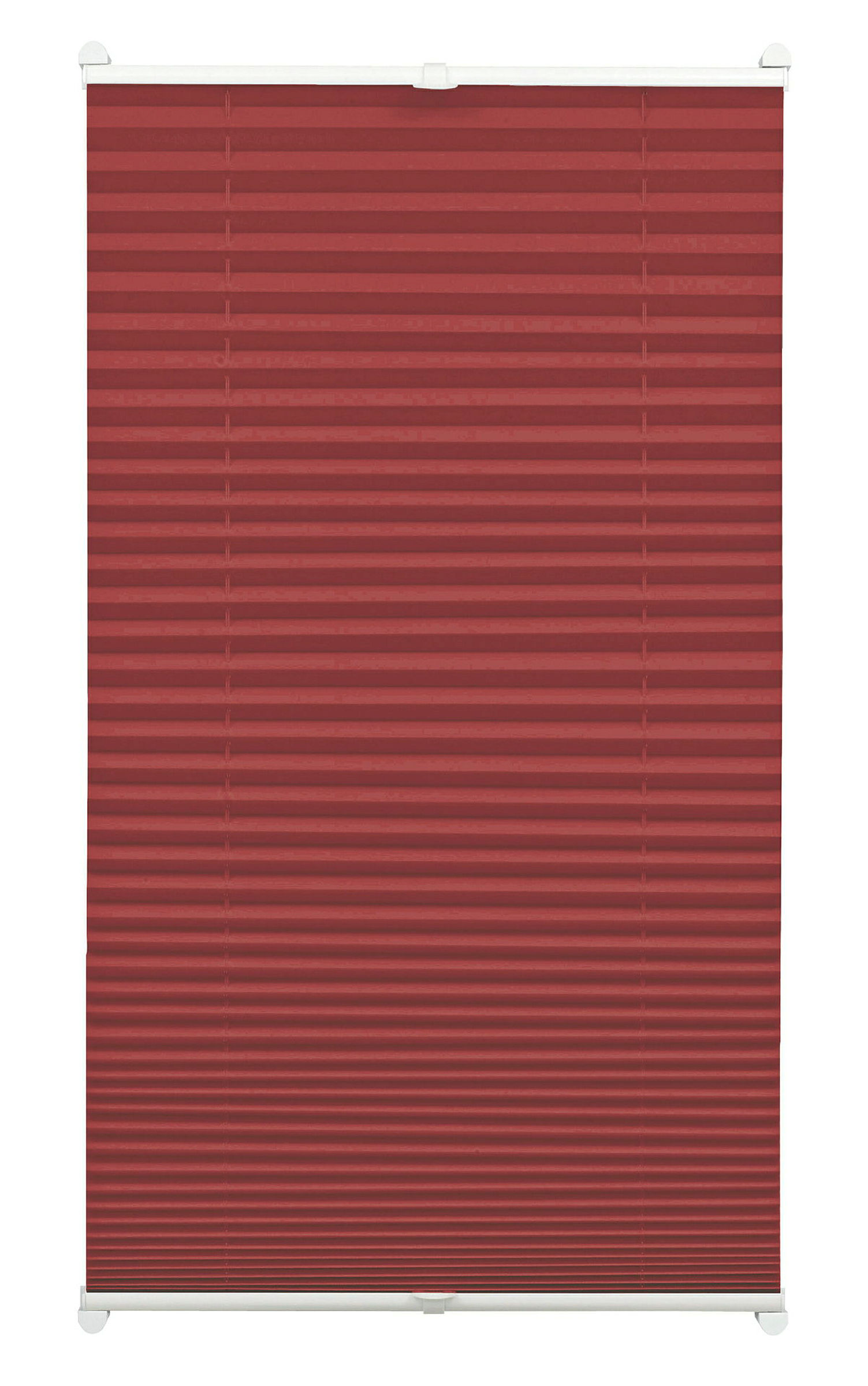 EASYFIX Plissee mit 2 Bedienschienen, ohne Bohren, bordeauxrot, 80x130 cm