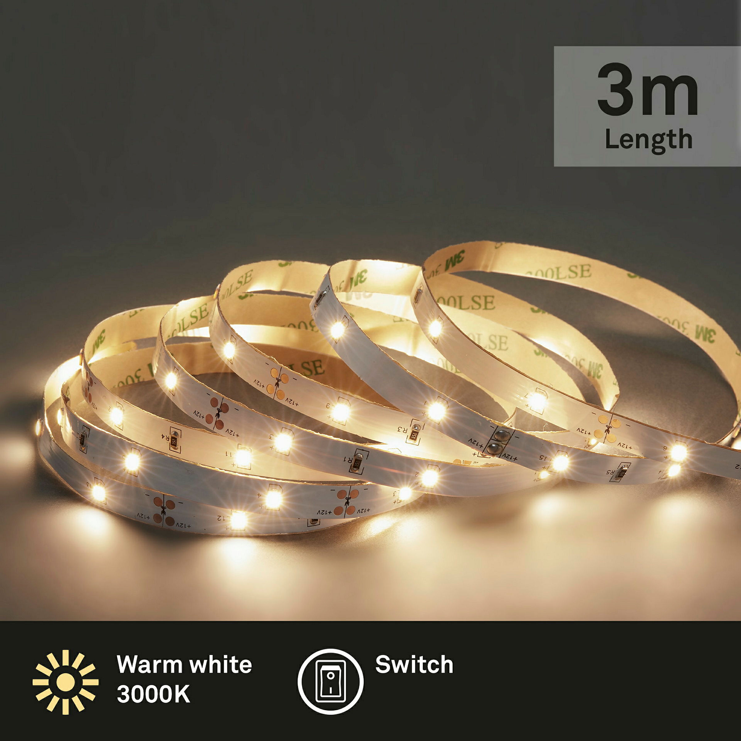 LED-Band, weiß, 90xLED, 3m
