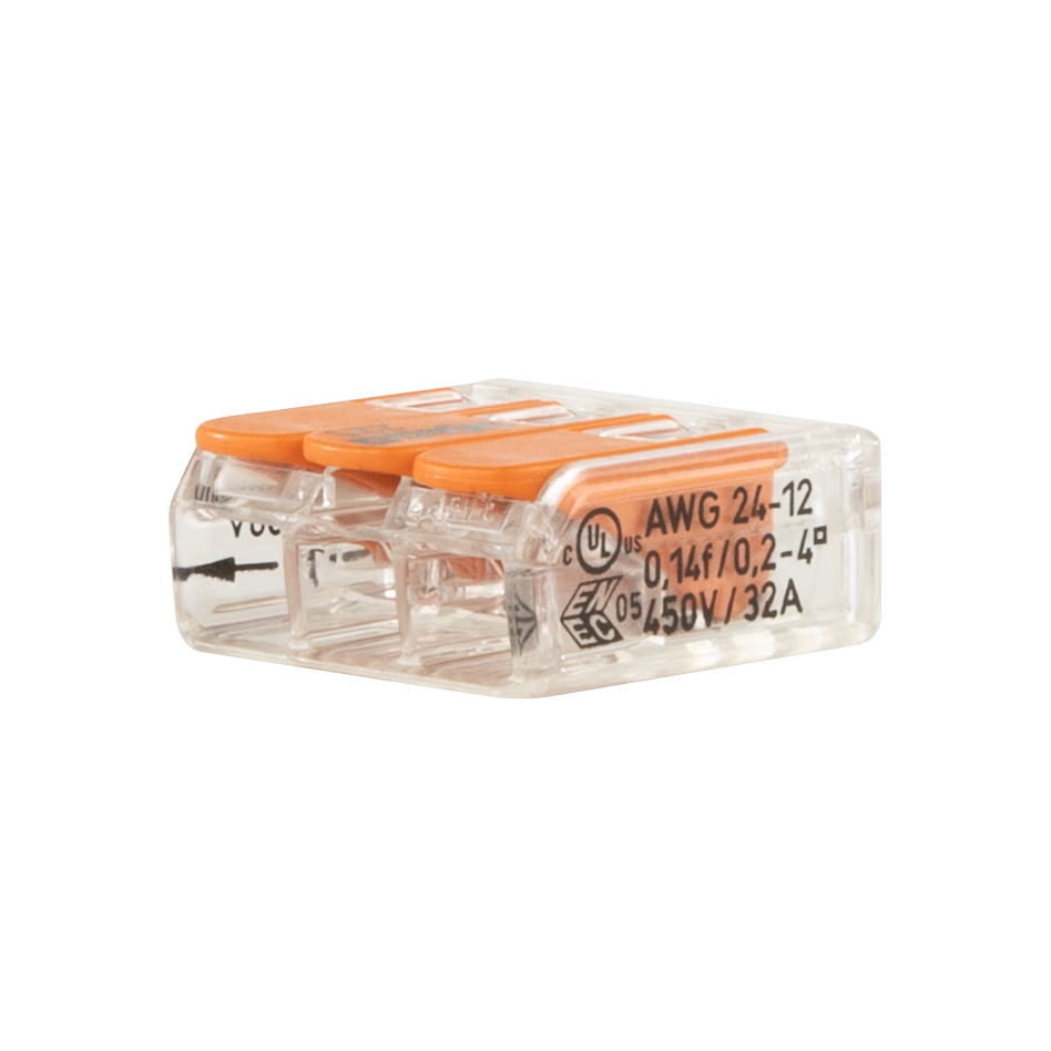 WAGO Verbindungsklemme, 3-fach, orange, 10 Stück