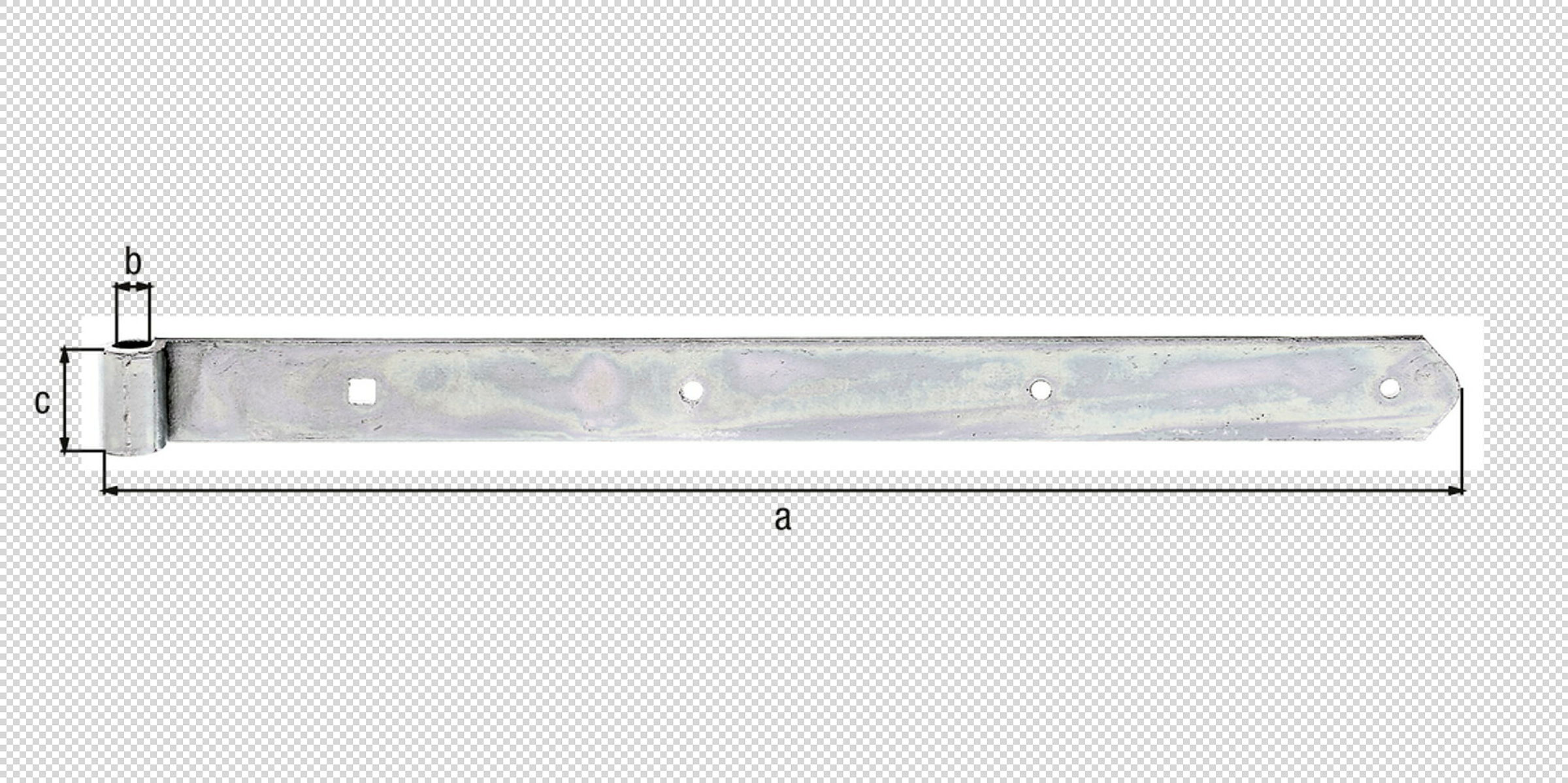 Ladenband gerade Abschluss abgerundet 500x40Ø13 verzinkt