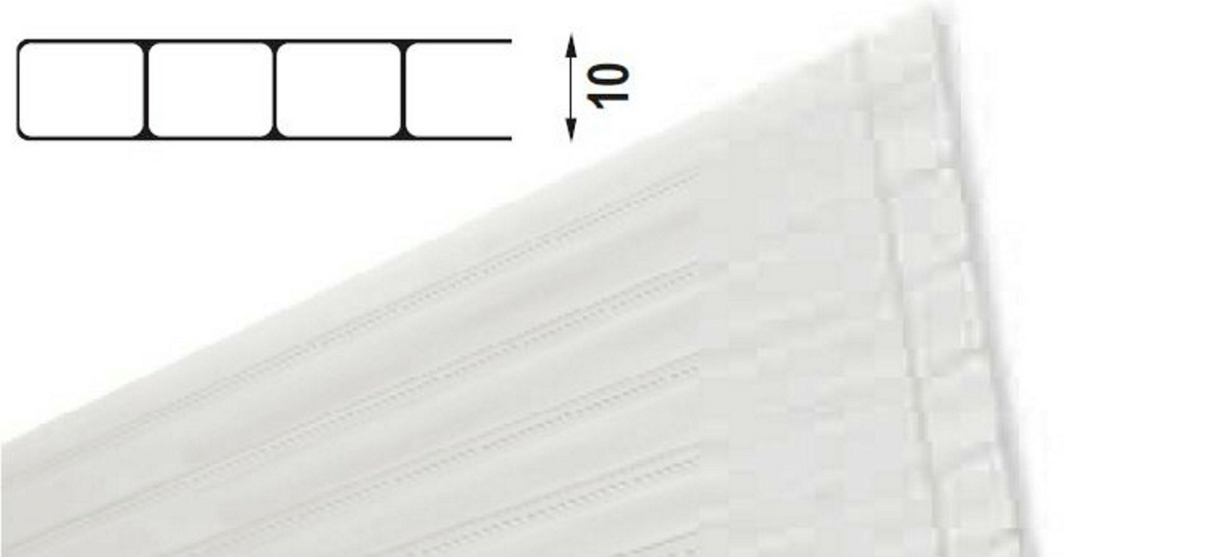 PC Doppelstegplatten 10,mm,1050x2000 mm, klar