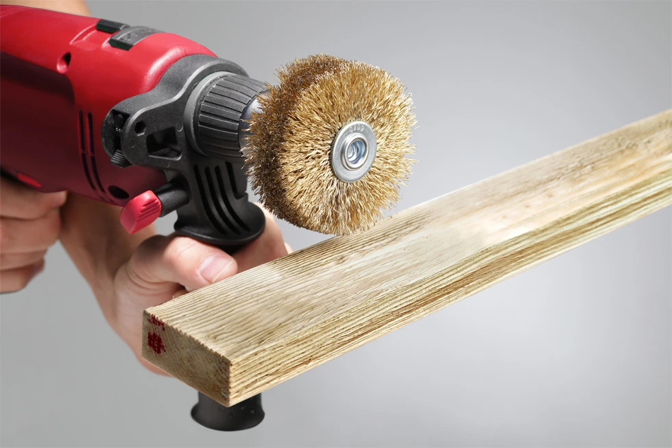 Holzstrukturbürste, HSS Stahldraht vermessingt, ø 80 mm