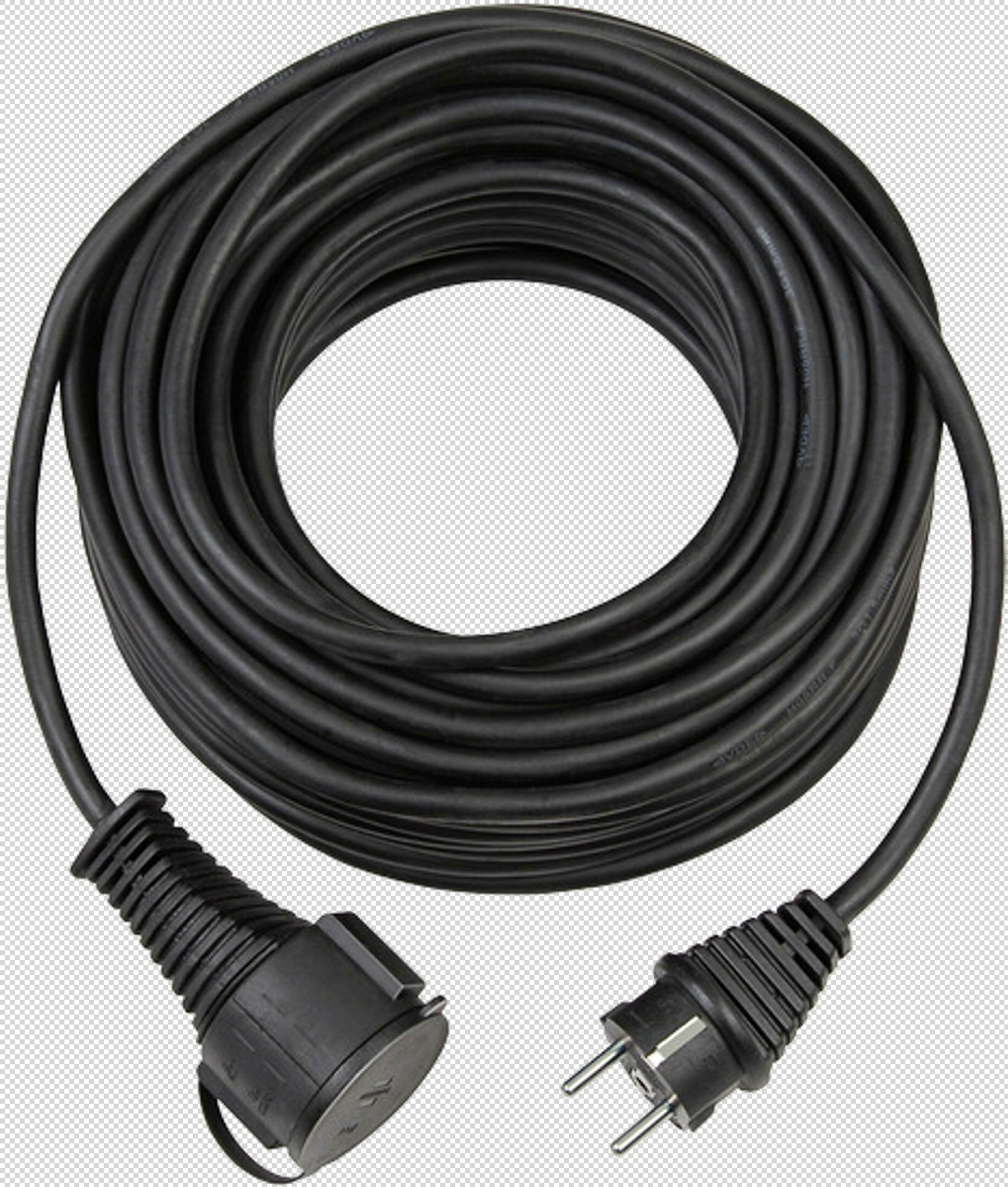 Verl.-Kabel BREMAXX 10m schwarz matt N05V3V3-F3G1,5 - Stecker u. Kupplung