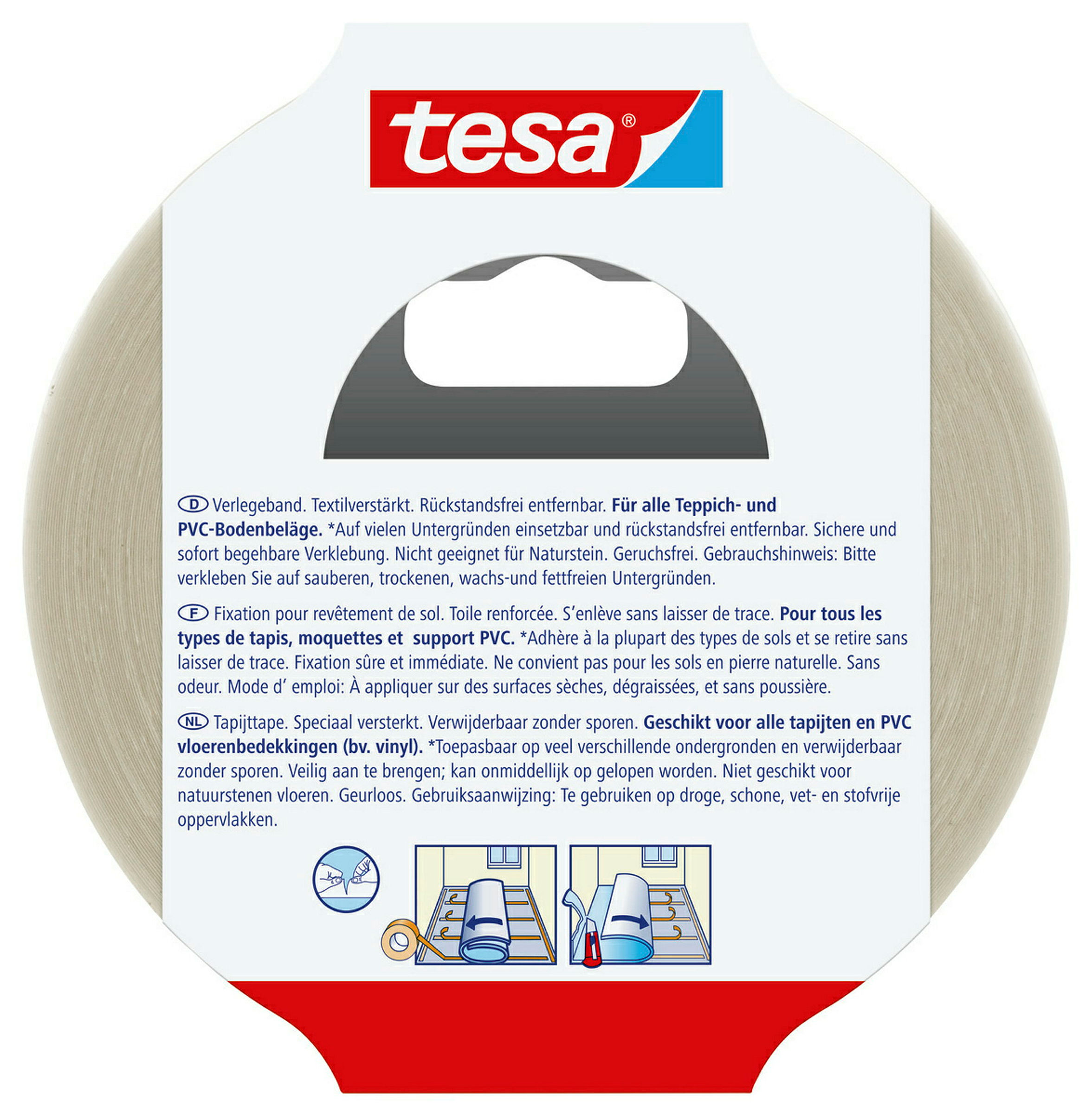 tesa® Verlegeband, rückstandsfrei entfernbar, 25m:50mm