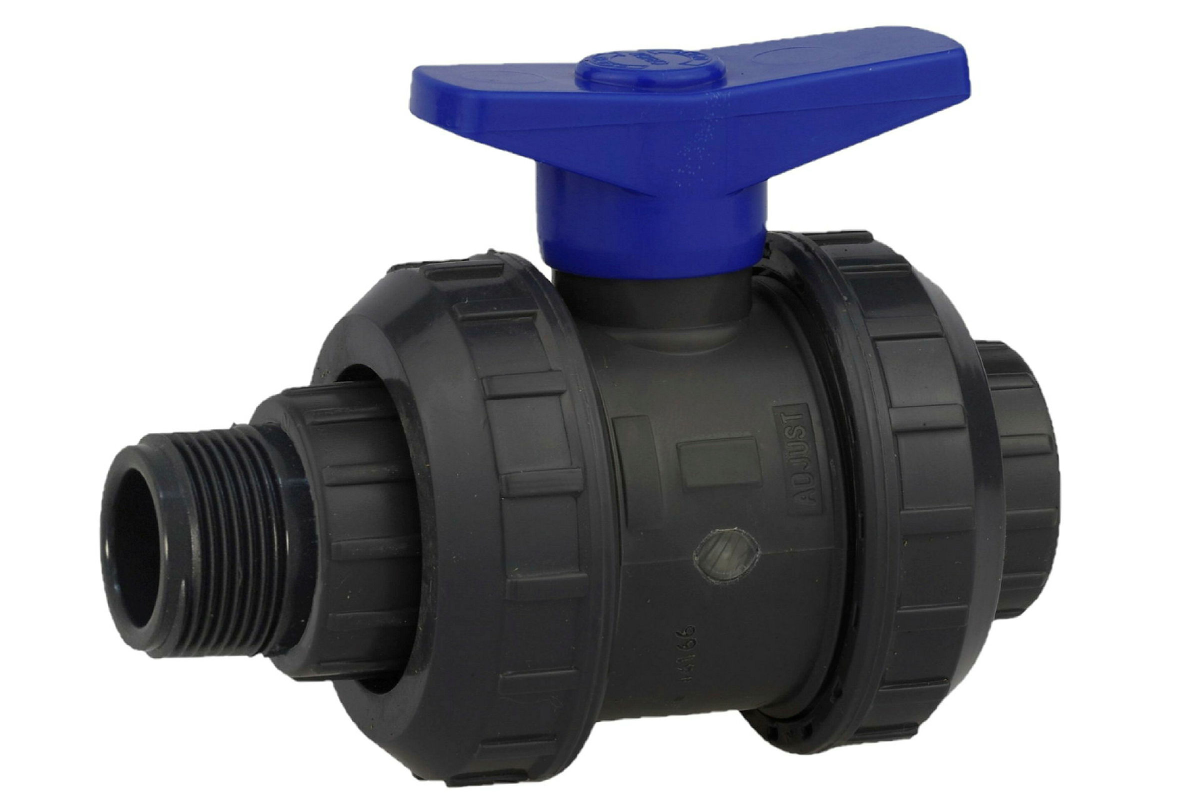 PVC Kugelhahn, 3/4''IG x 3/4''AG, für HDPE