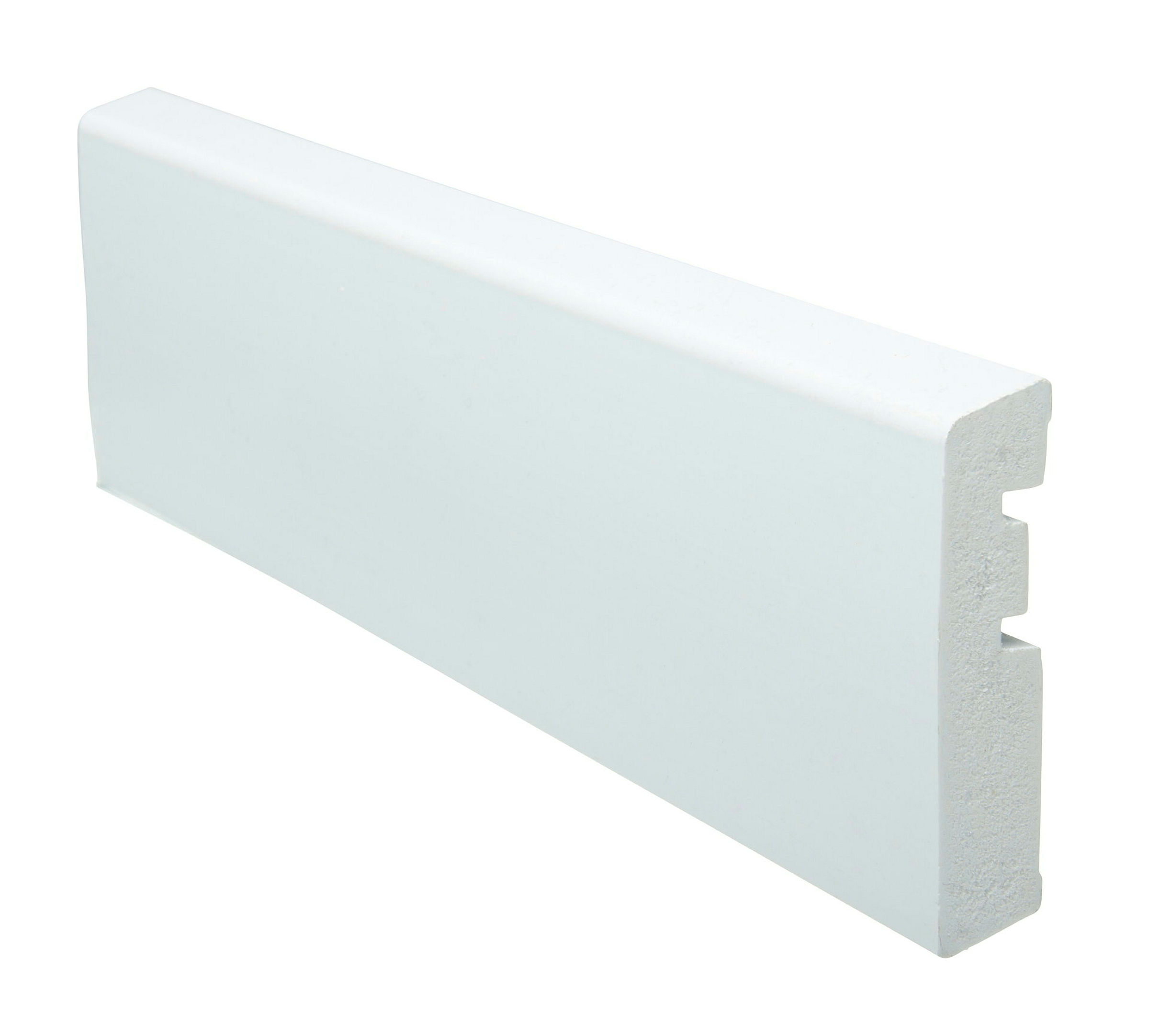 Massive Fußleiste, 15x65mm, clipbar, weiß