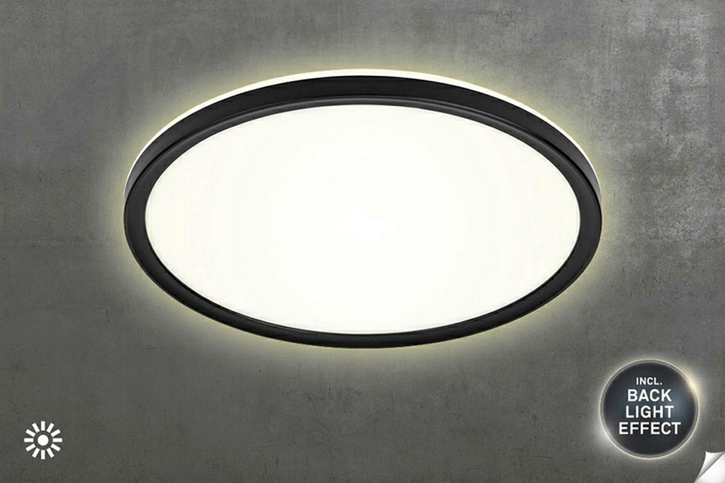 Ultraflaches LED Panel mit LED Backlight,schwarz, 1xLED/18W