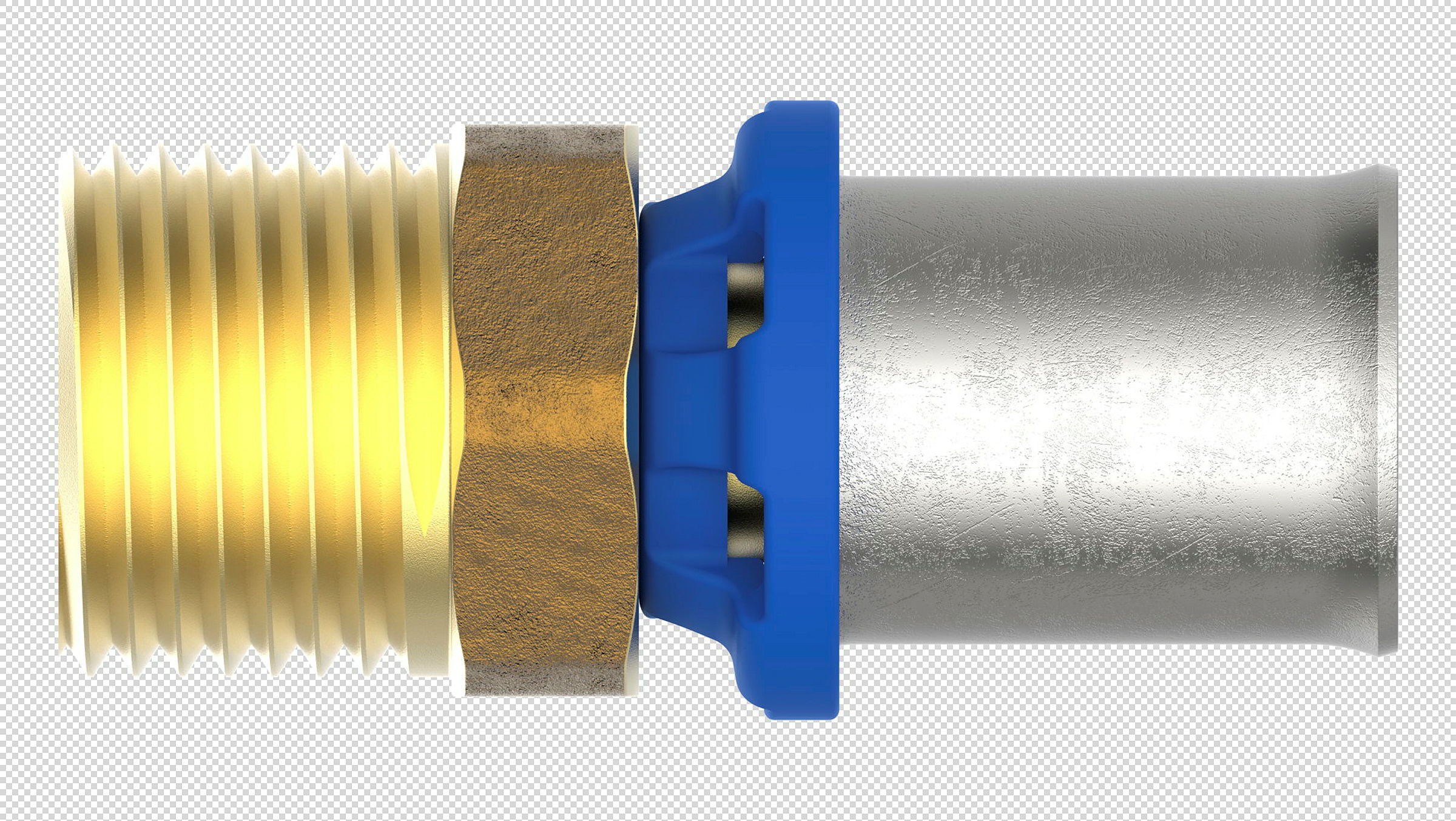 MS Übergangsstück, blank, 26 mm x 1''AG, Pressfitting für MSVR