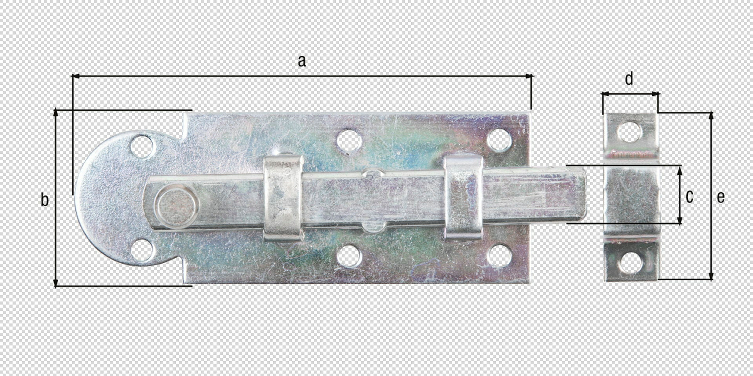 Fensterriegel mit Knopfgriff 80x30 gerade verzinkt