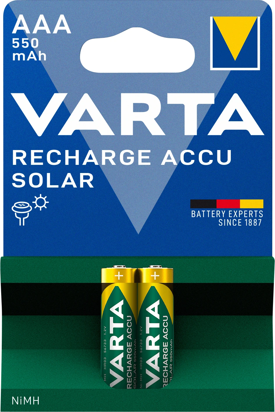 VARTA RECH.ACCU Solar AAA 550mAh Blister 2
