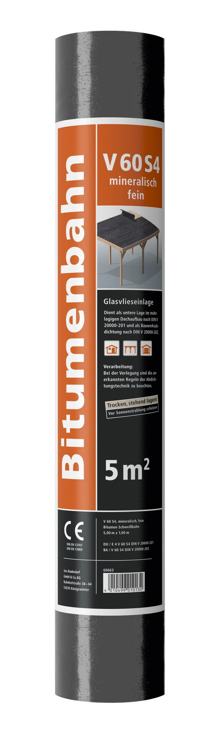 Bitumenbahn V60 S4 min. fein, 1 x 5 m