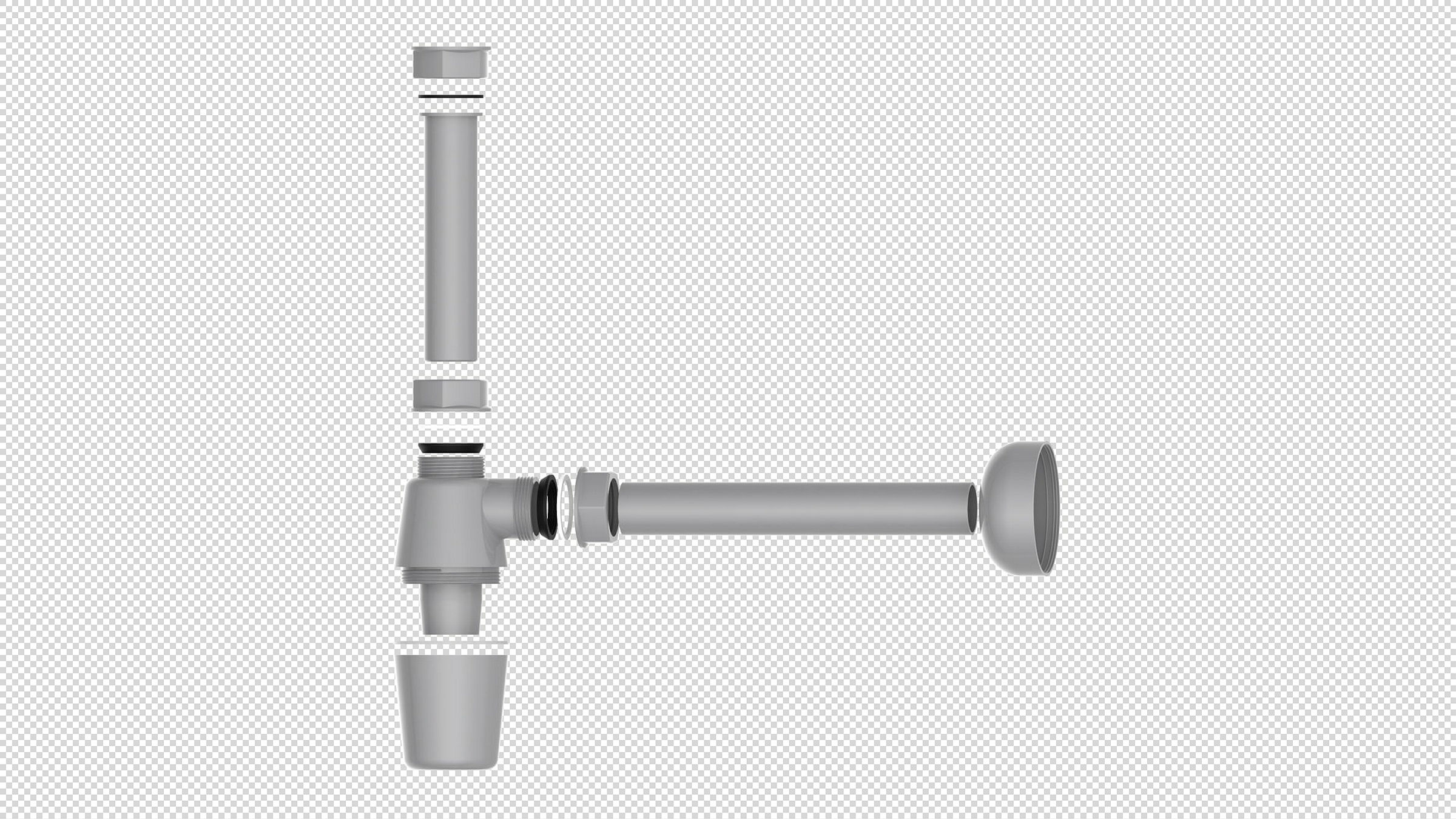 ECO-SAVE KS Flaschensiphon, Grau, 1 1/4'' x 32 mm