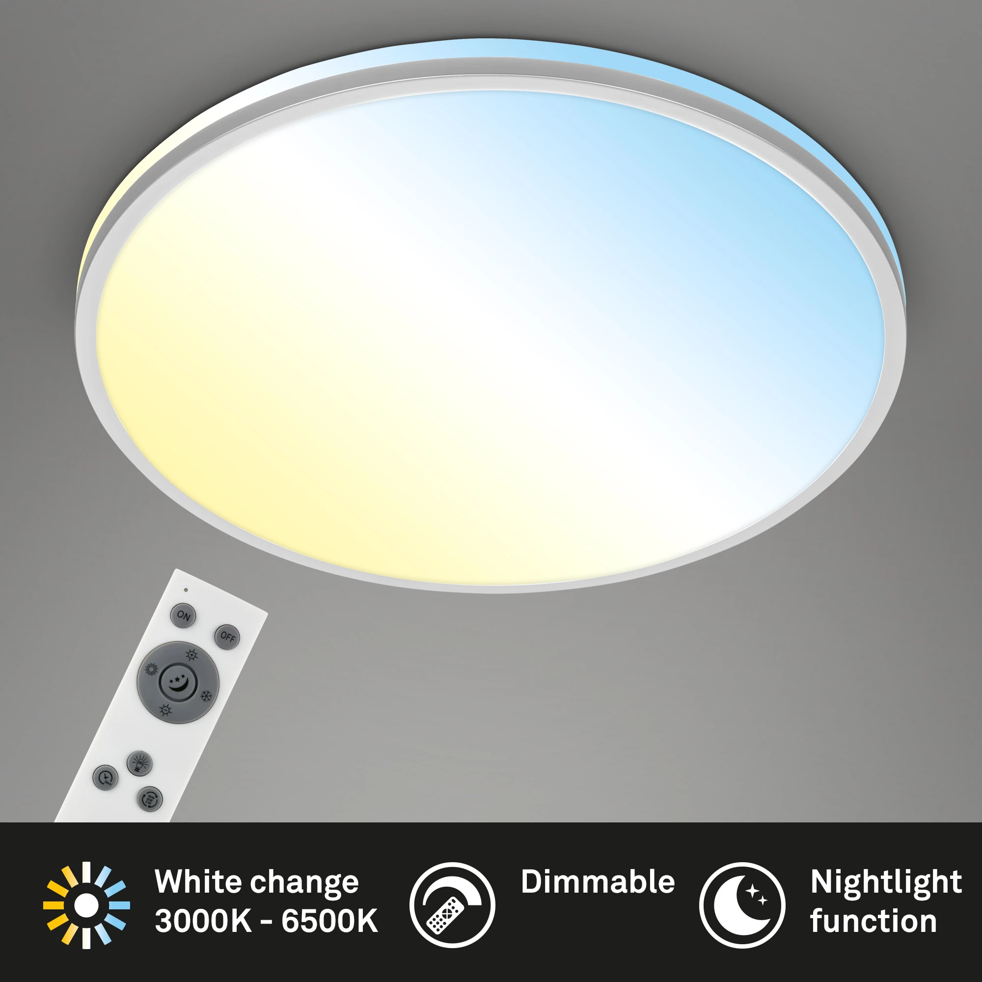LANA CCT-LED Deckenleuchte, Chrome-matt, LED / 40W