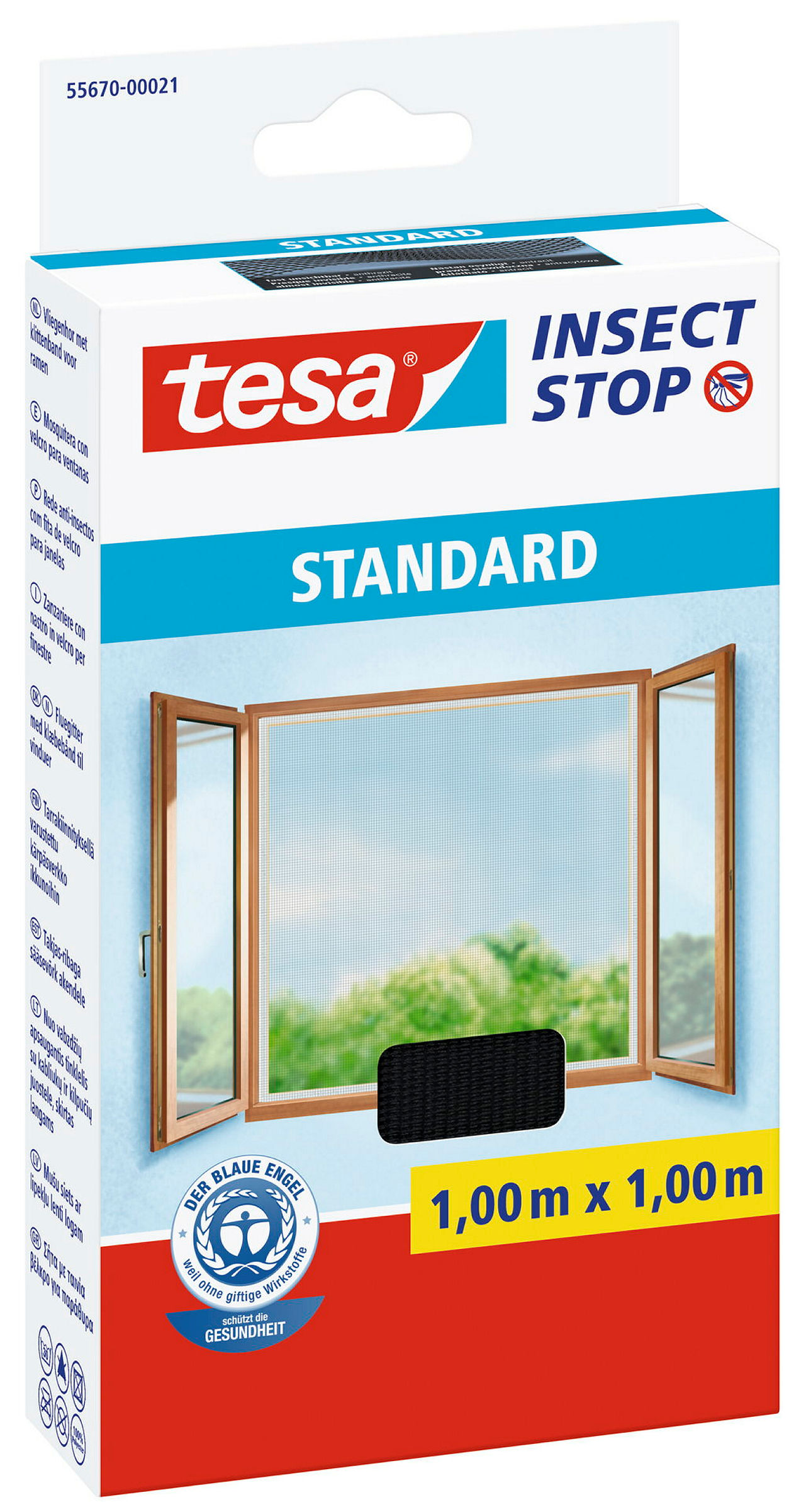 tesa® Fliegengitter Standard Klettband für Fenster, anthrazit