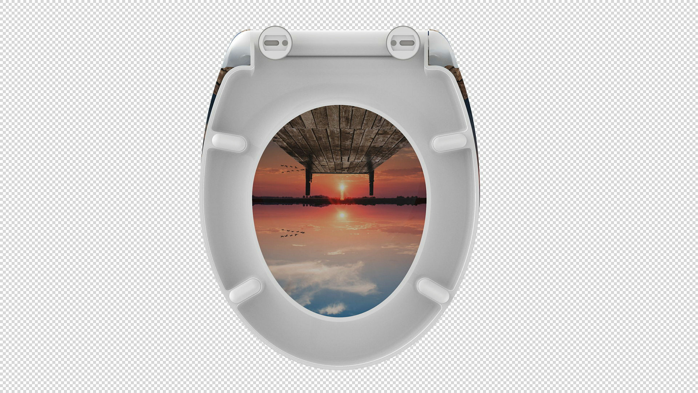 Duroplast WC-Sitz SUNSET SKY, mit Absenkautomatik und Schnellverschluss