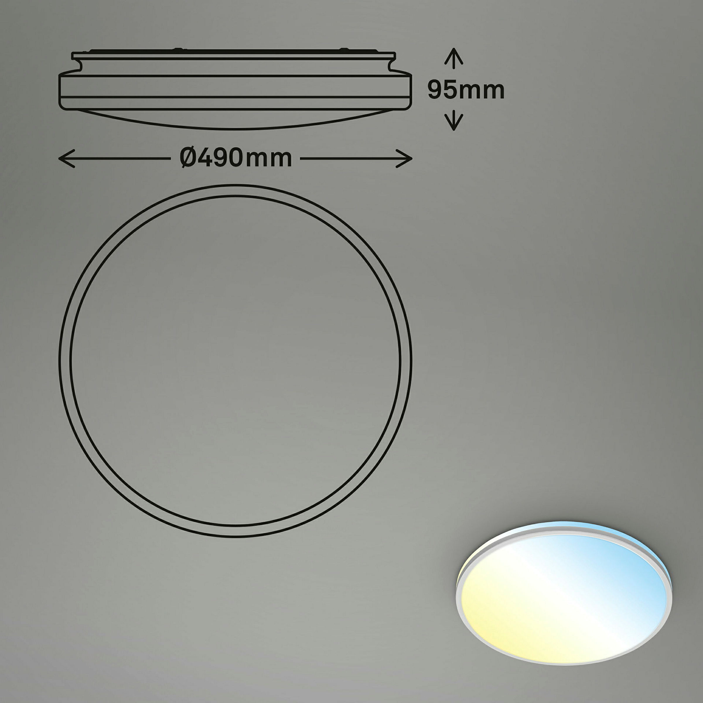 LANA CCT-LED Deckenleuchte, Chrome-matt, LED / 40W