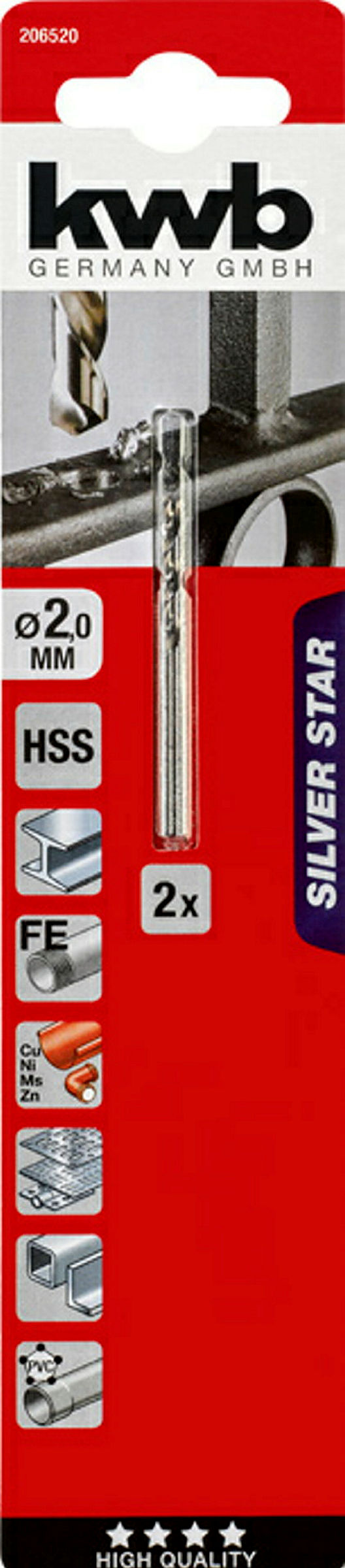 SILVER STAR HSS Spiralbohrer, ø 2.0 mm