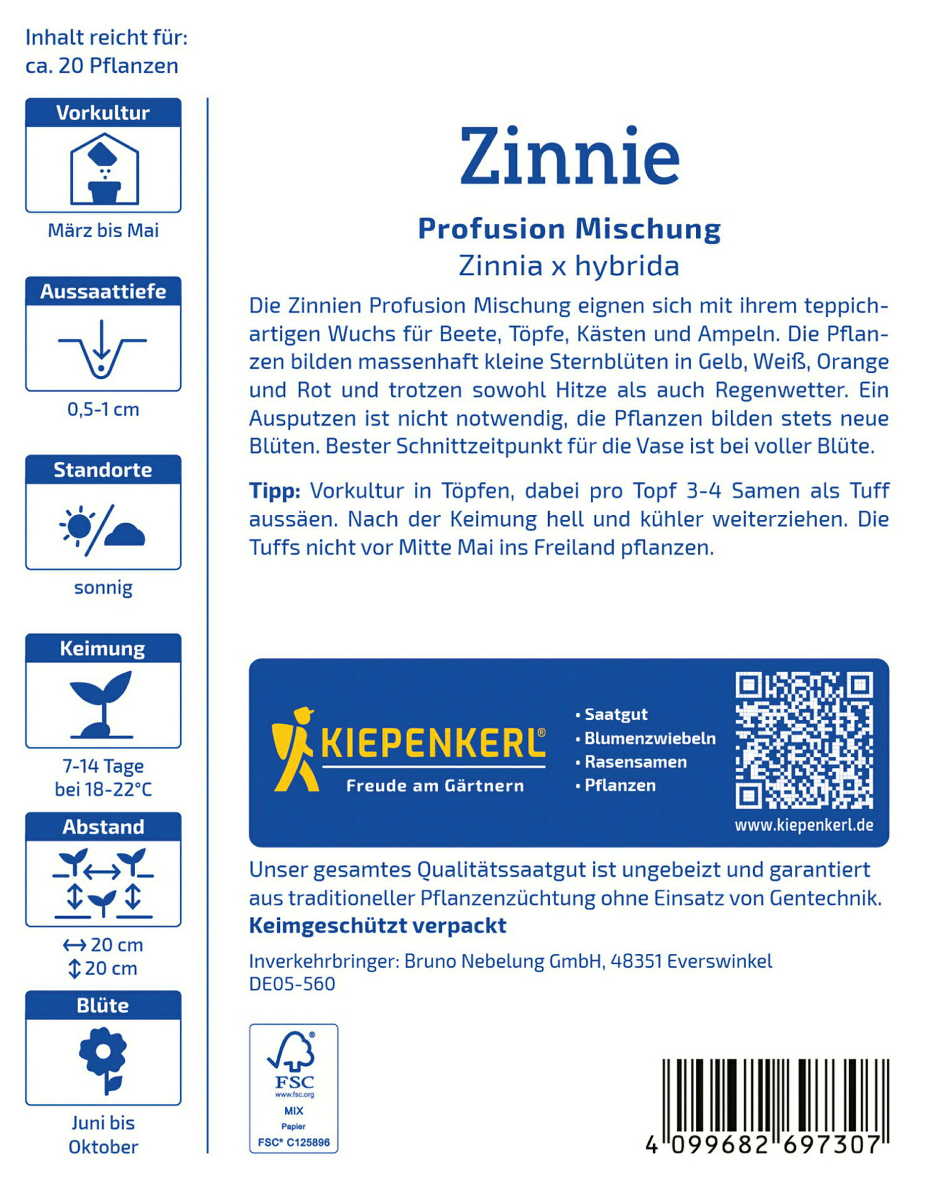 Kiepenkerl Zinnie Profusion Mischung