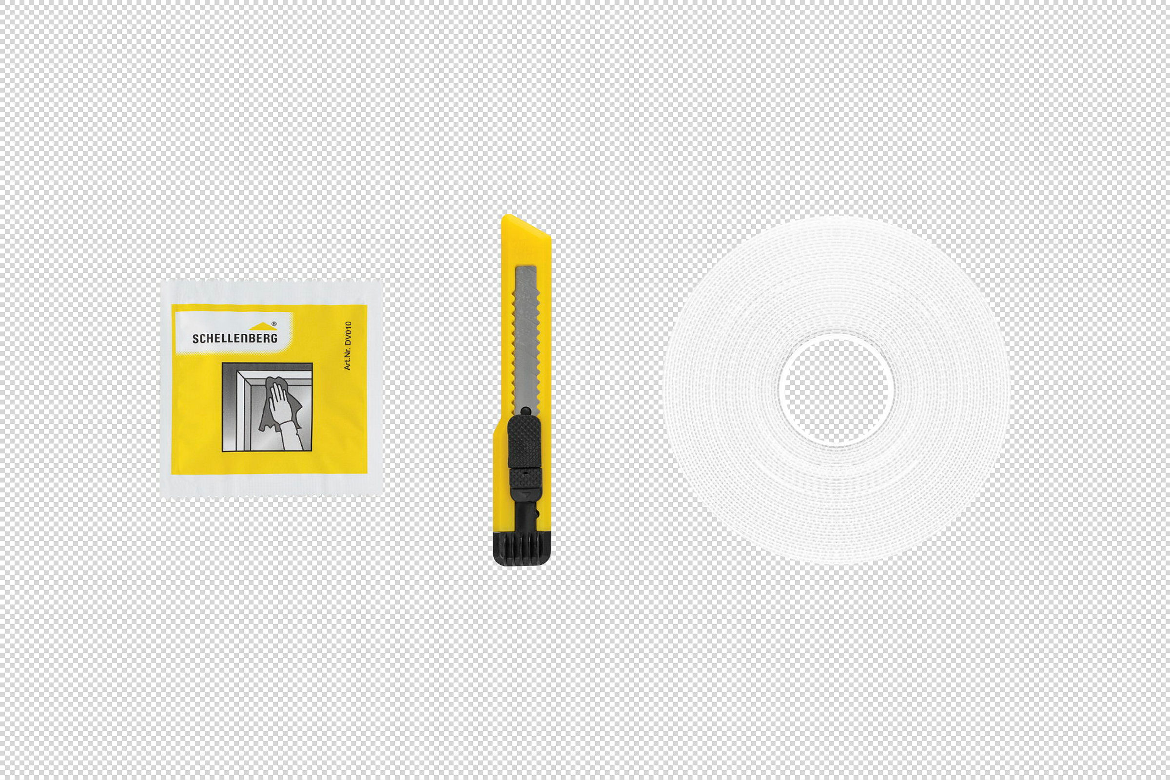 Schellenberg Befestigungsband-Set für Polyester-Fliegengitter, transparent,