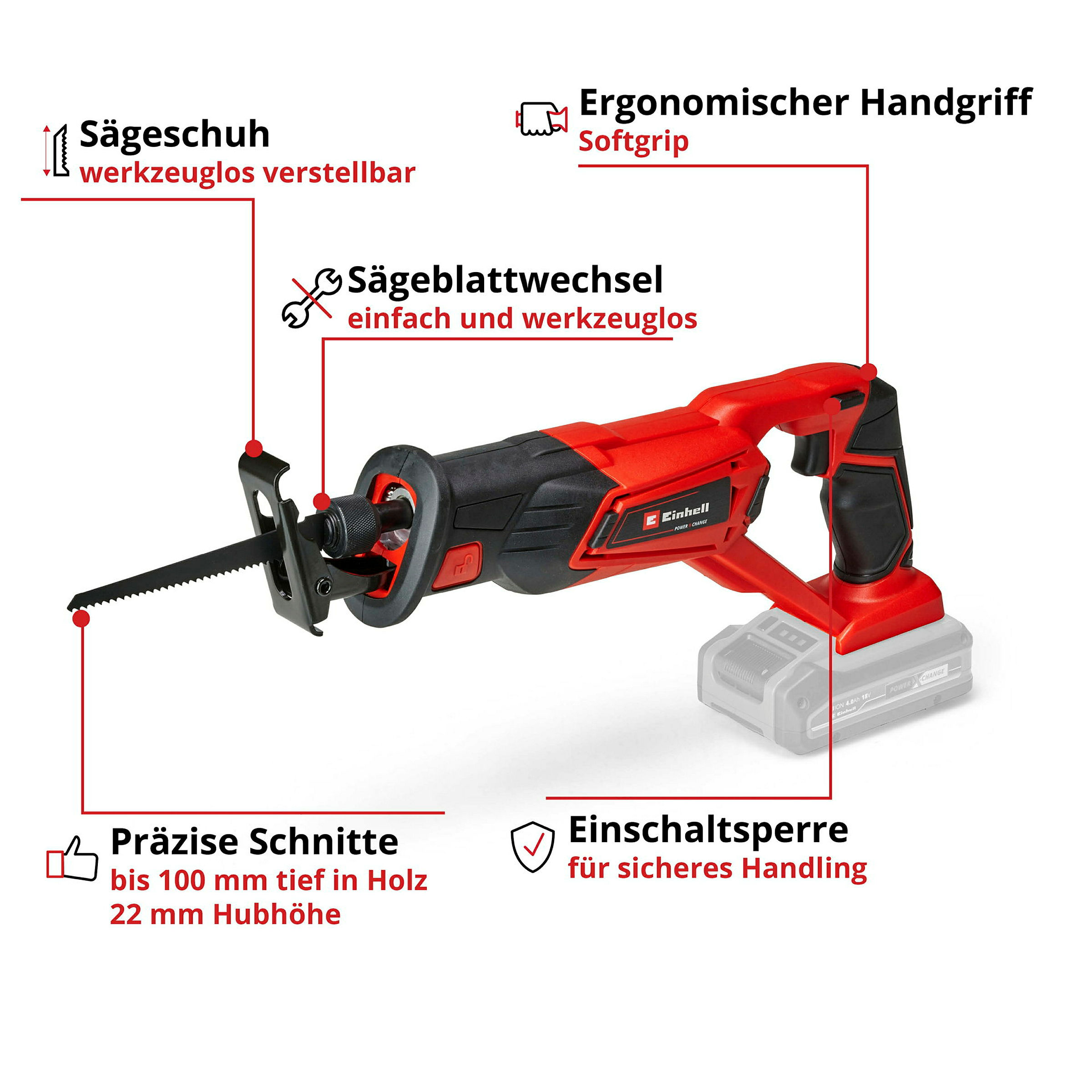 Einhell Expert TE-AP 18/22 Li-Solo Akku-Universalsäge