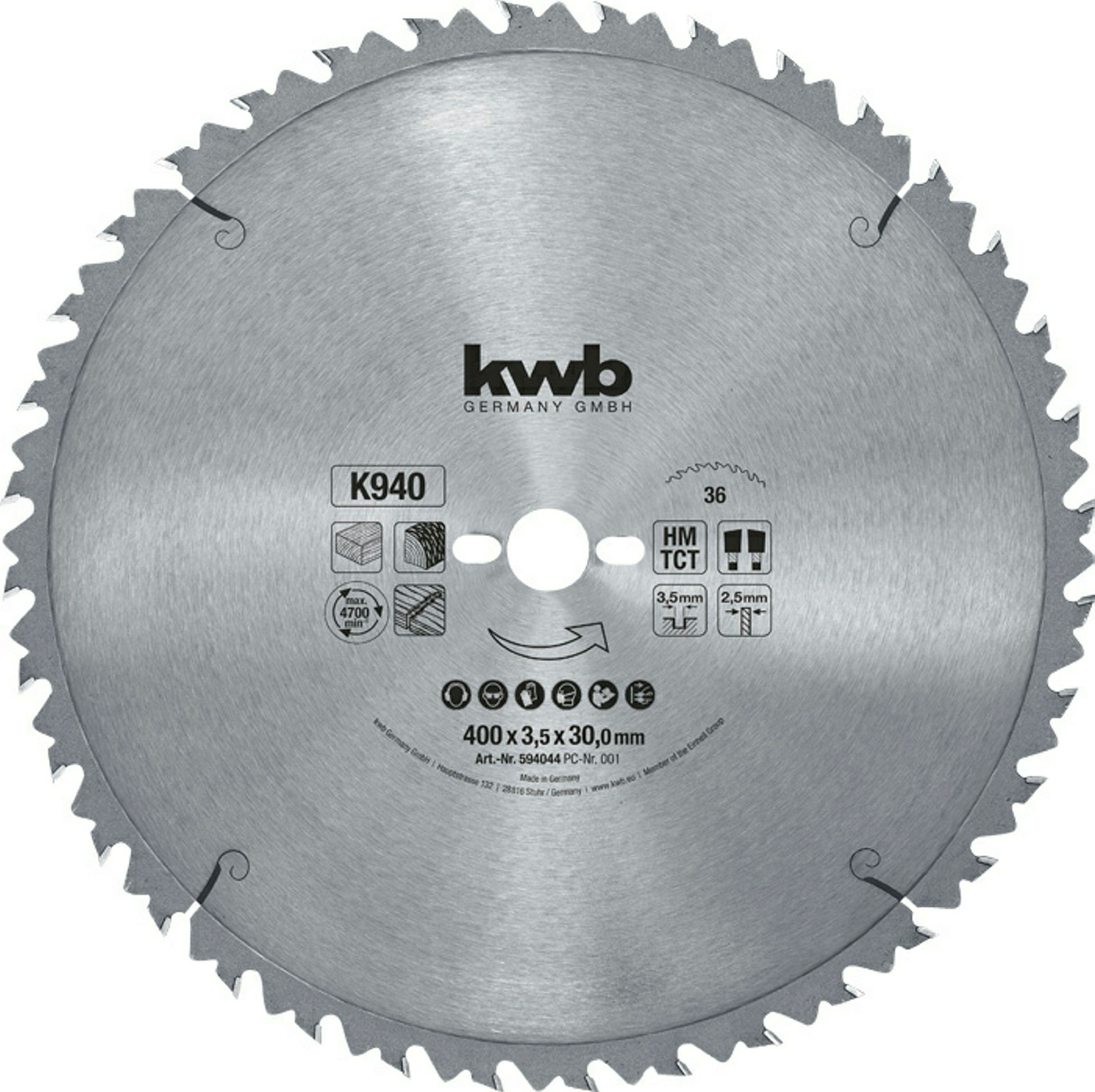Bauholz-Kreissägeblätter für Bau- und Tischkreissägen Ø 400 x 30 mm
