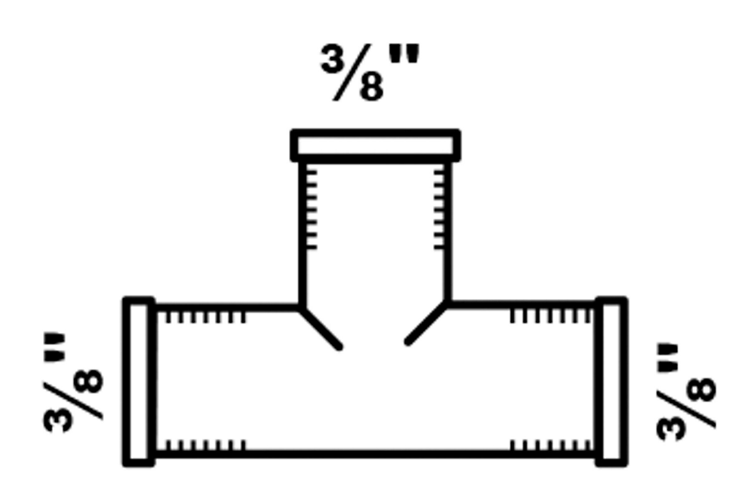 MS T-Stück, blank, 3/8''IG