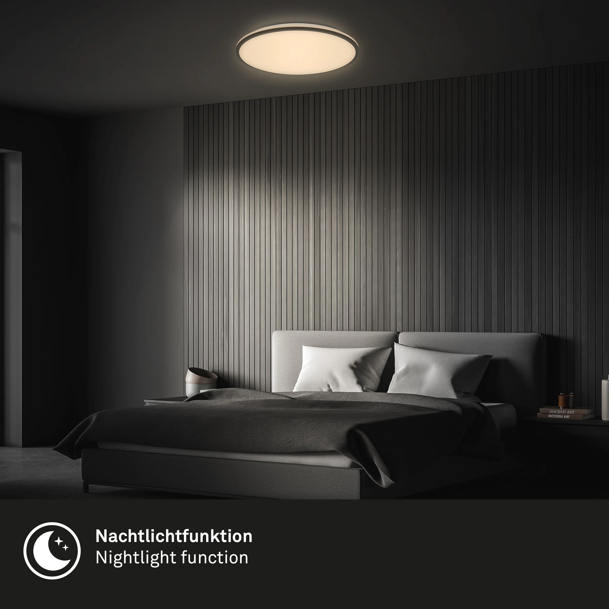 LANA CCT-LED Deckenleuchte, Schwarz, LED / 40W