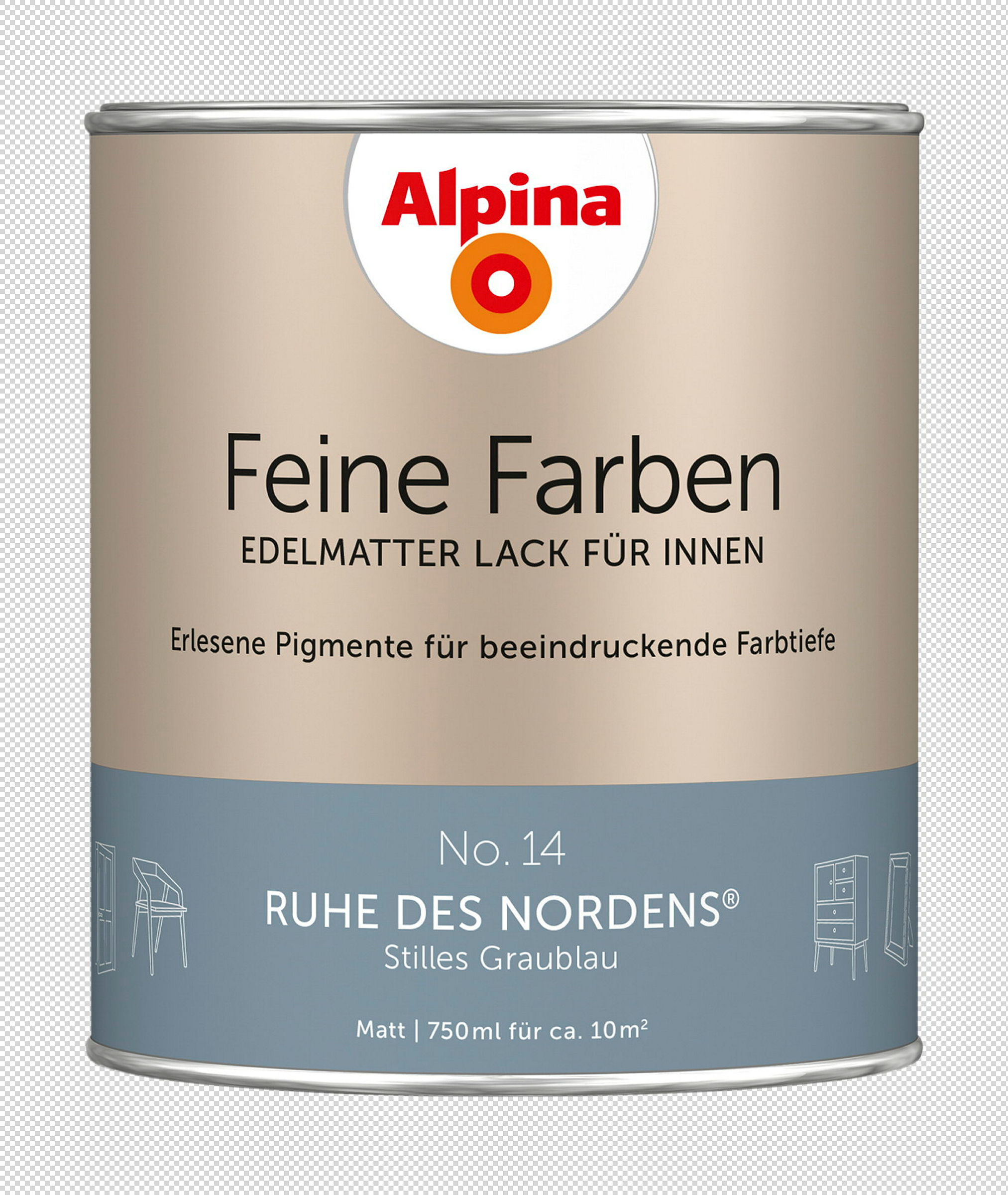 Alpina Feine Farben Lack No. 14 Ruhe des Nordens® edelmatt 750ml