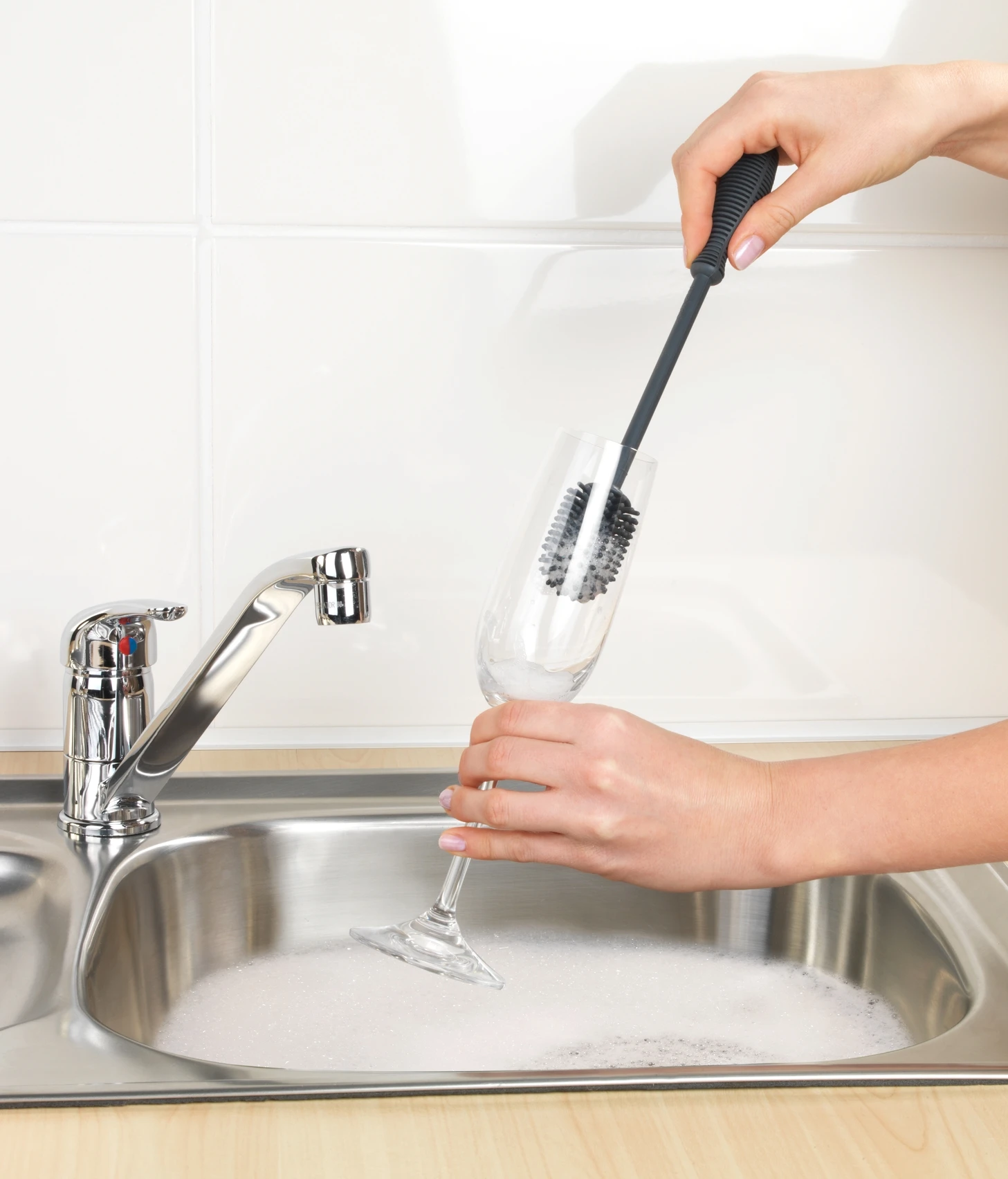 Silikon Spülbürste 25 cm Grau Sia