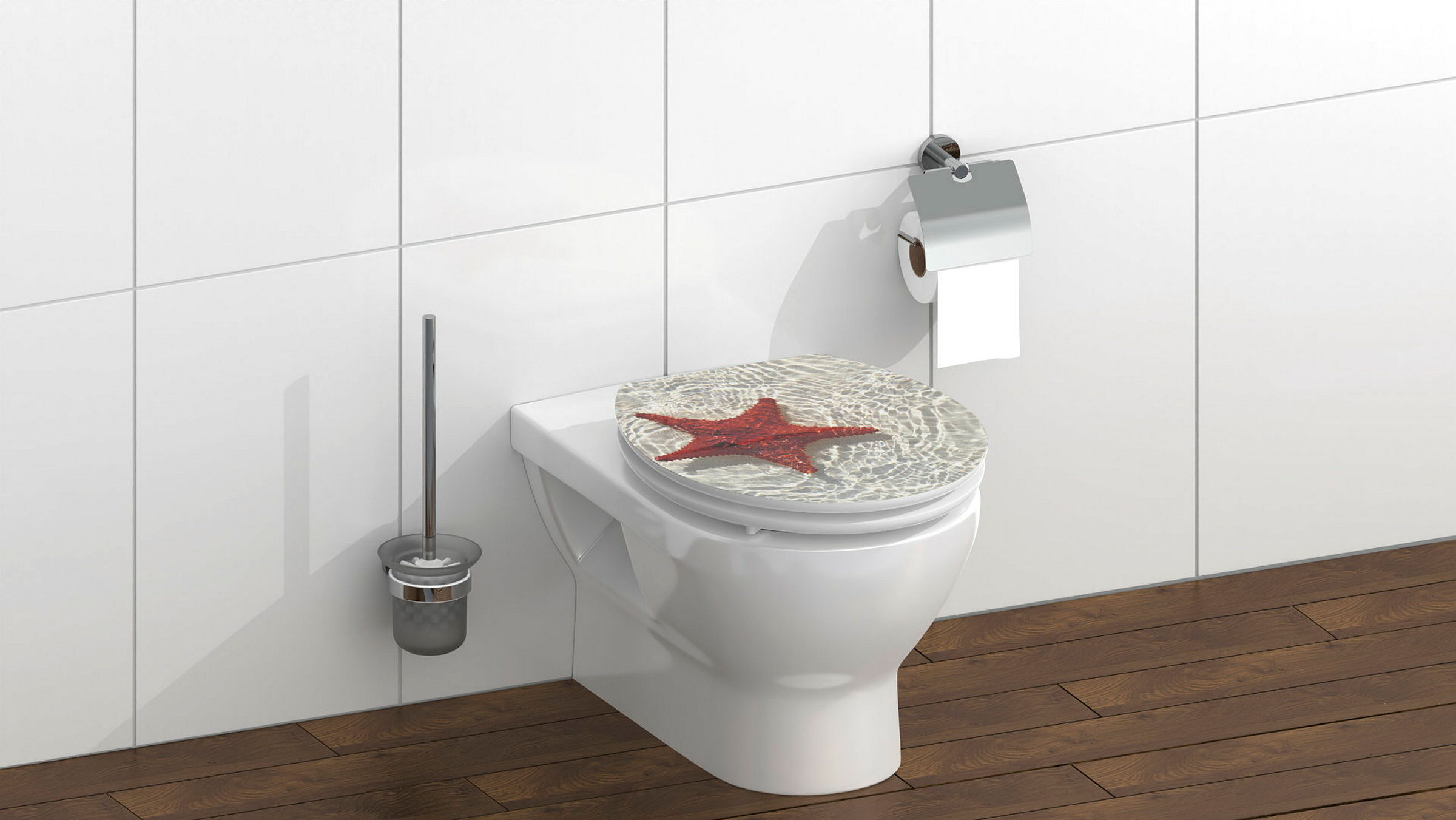MDF HG WC-Sitz RED STARFISH, mit Absenkautomatik