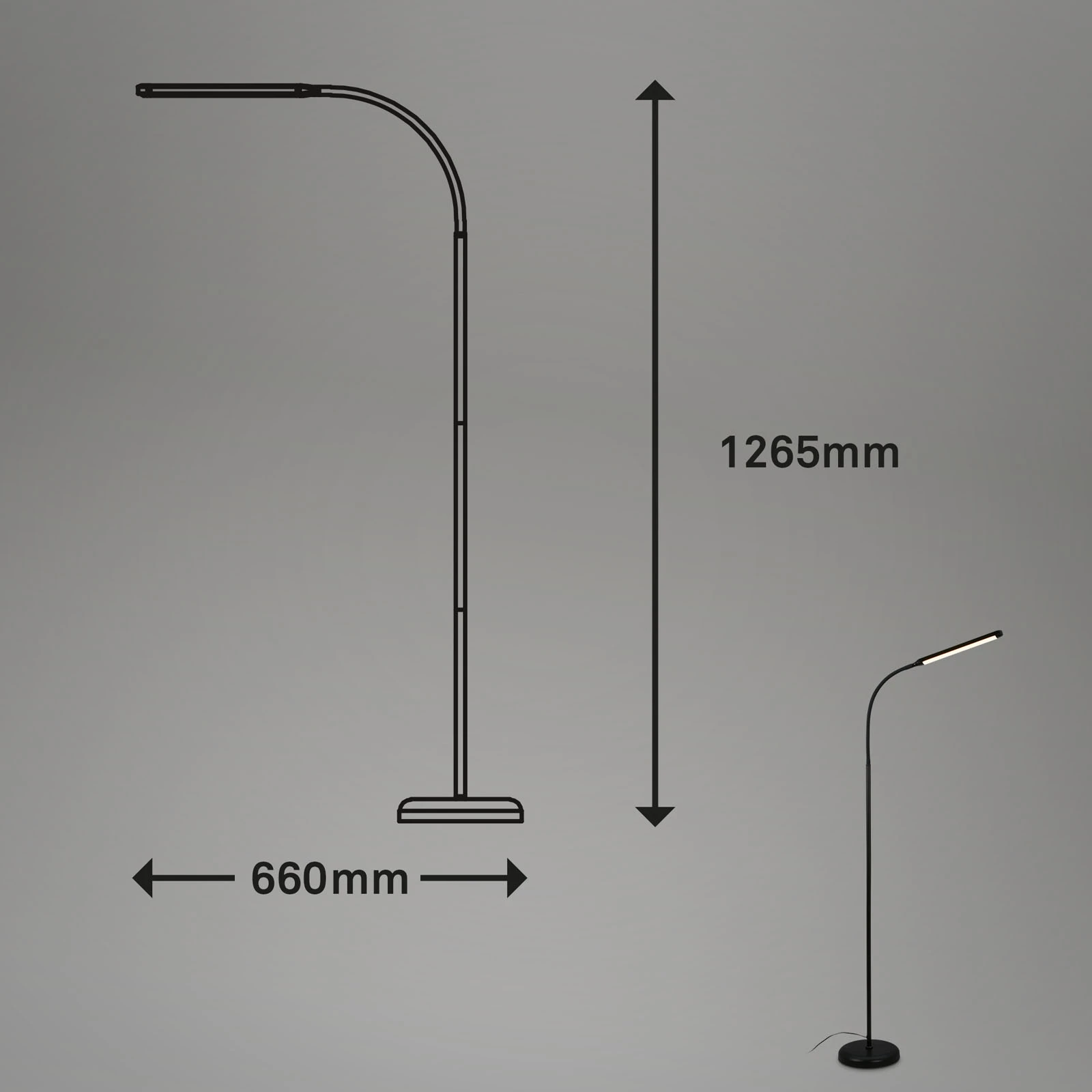 LED Stehleuchte, schwarz, 1xLED-Platine/6,5W