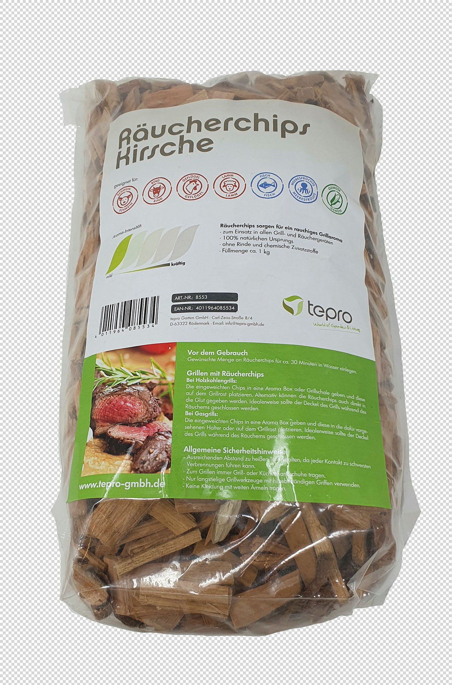 Aromatischer Grillgenuss durch die Räucherchips Kirsche von tepro.