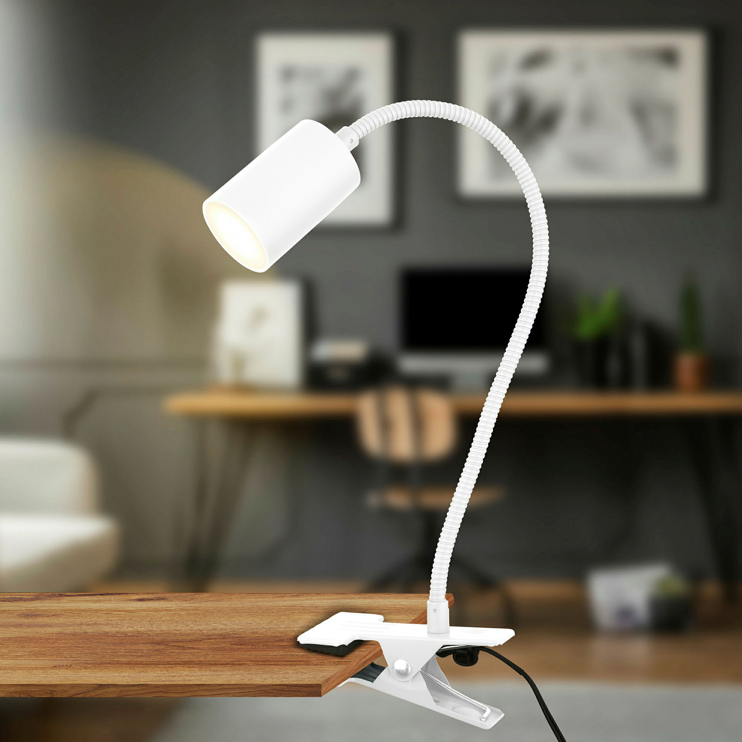 FLEKS LED Klemmleuchte, Weiß, inkl.. 1xLED 2,4W