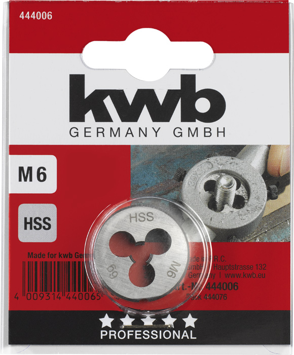 Runde Schneideisen, M6