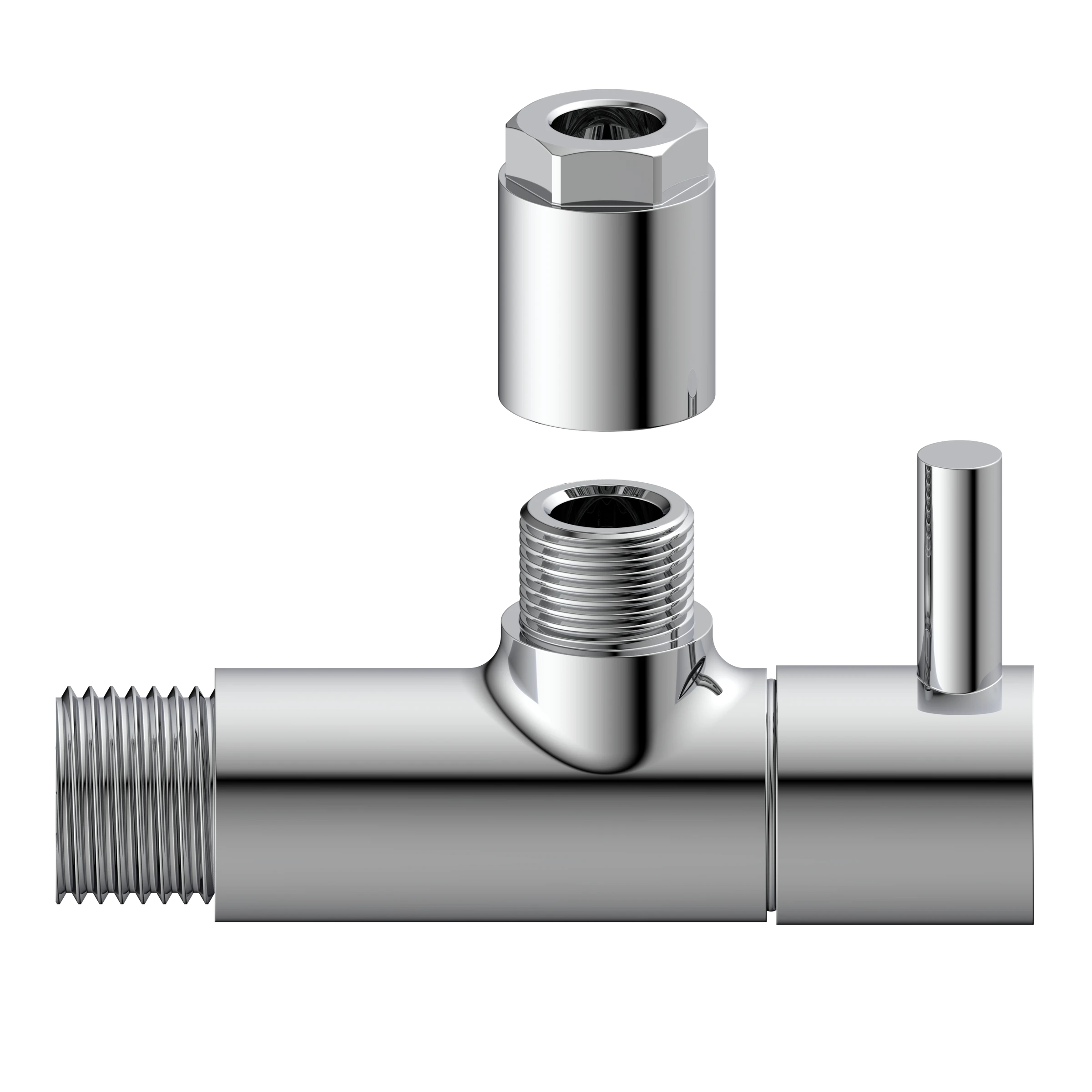 DEV-5WK, Eckventil, 1/2''AG x 10 mmQ, mit Rosette