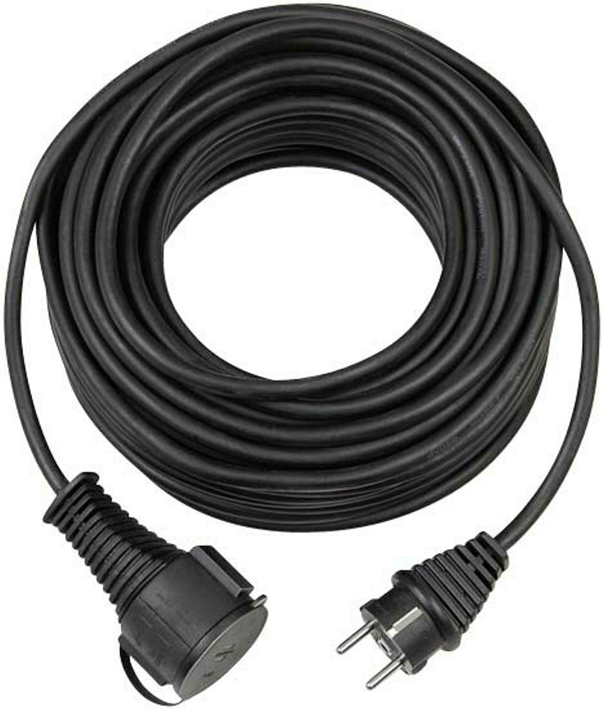 Verl.-Kabel BREMAXX 10m schwarz matt N05V3V3-F3G1,5 - Stecker u. Kupplung