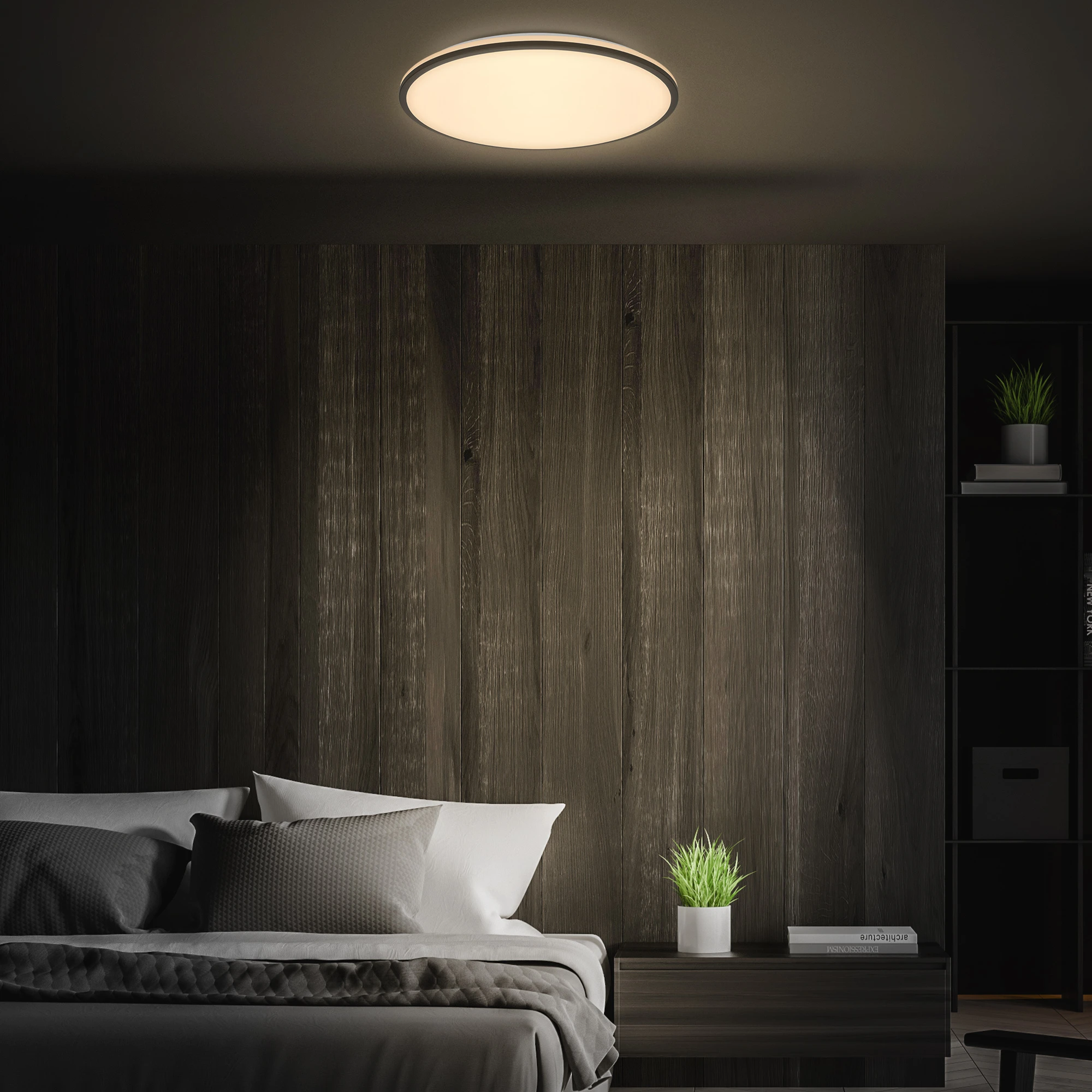 LANA CCT-LED Deckenleuchte, Schwarz, LED / 40W