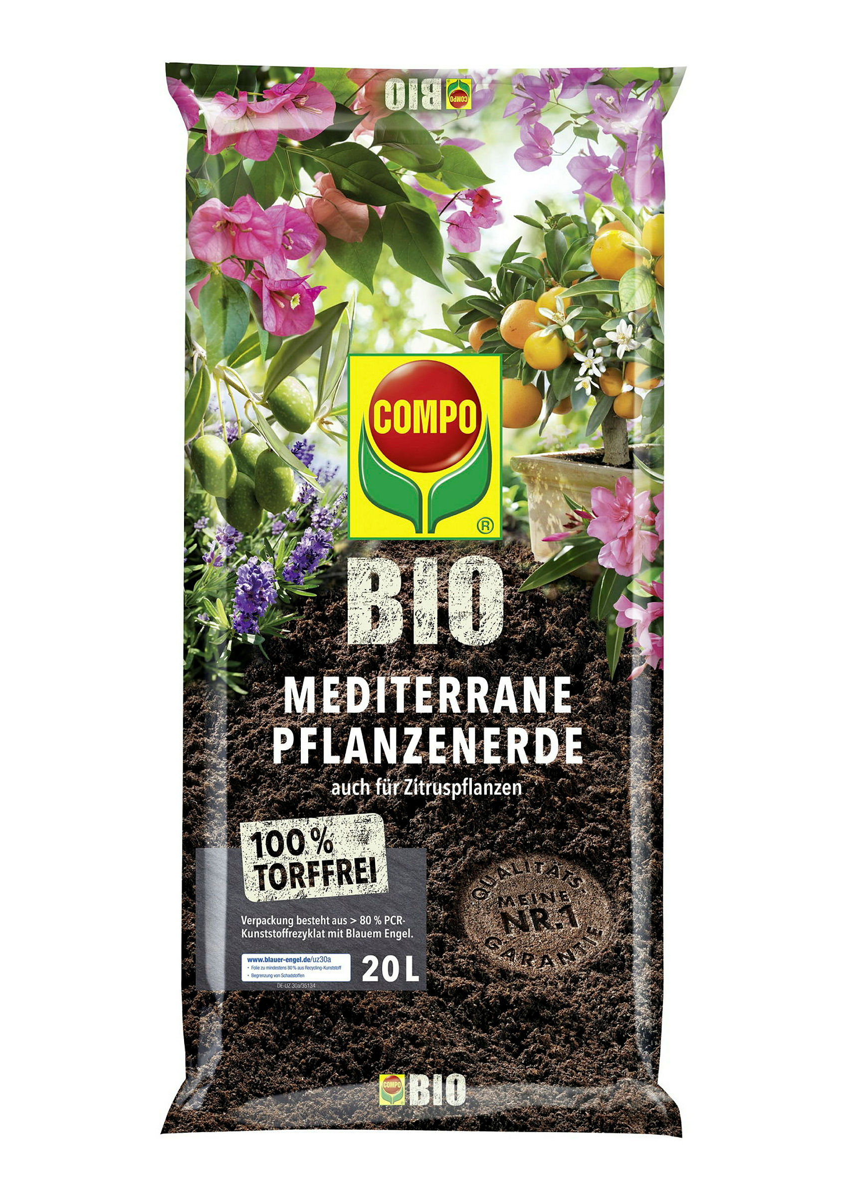 COMPO BIO MediterranePflanzenerde torffrei, 20 L